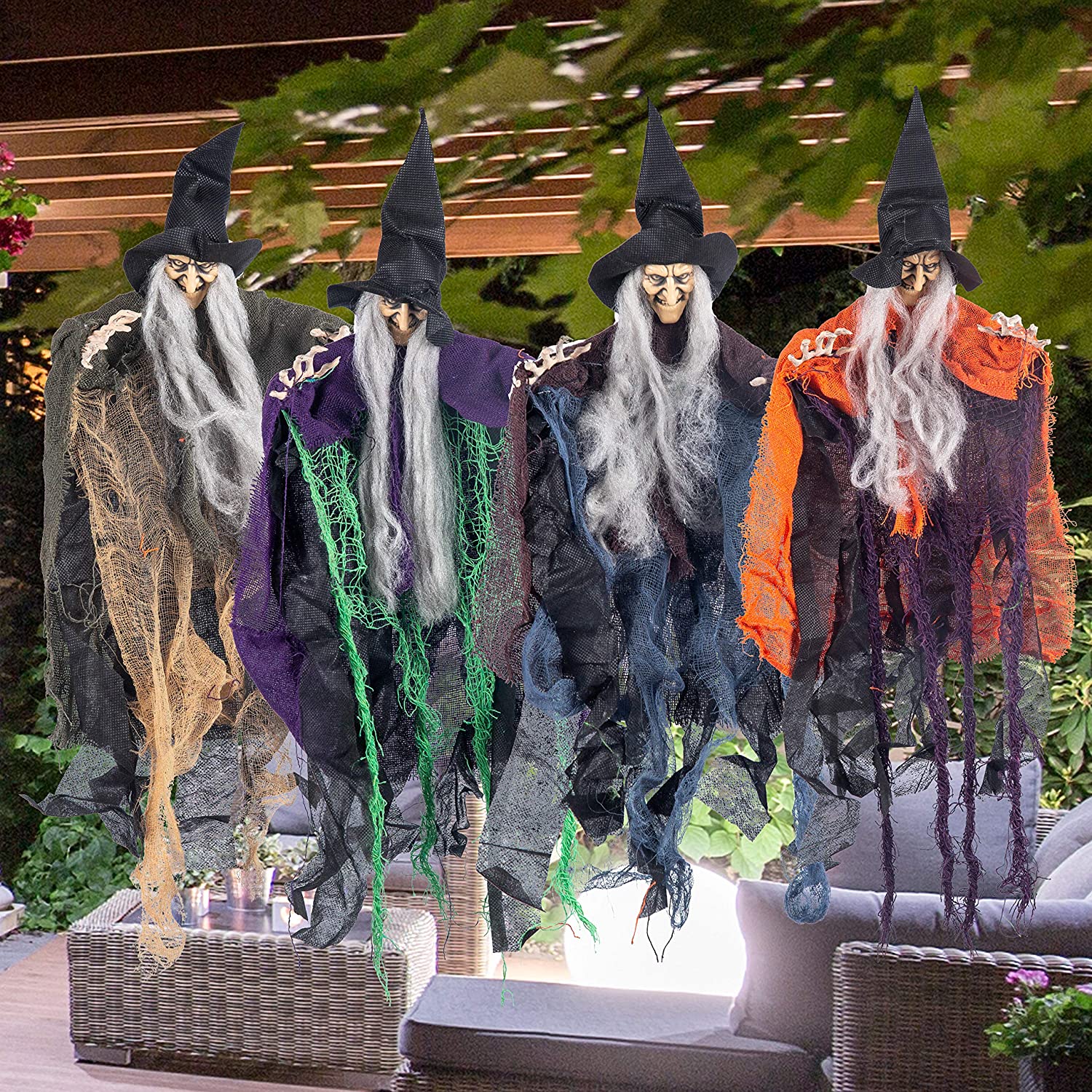 19.6in Halloween Hanging Evil Witch, 4 Pack - Image 7