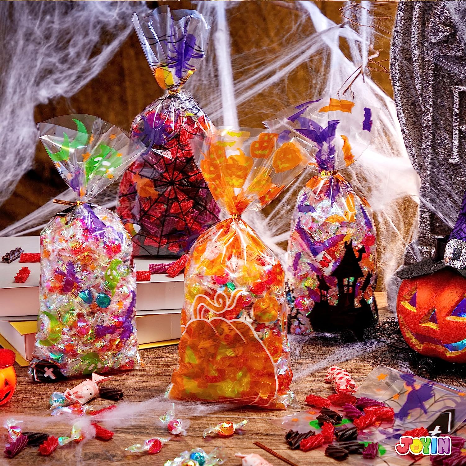 Halloween Cellophane Rectangle Treat Bags, 150 Pcs - Image 6