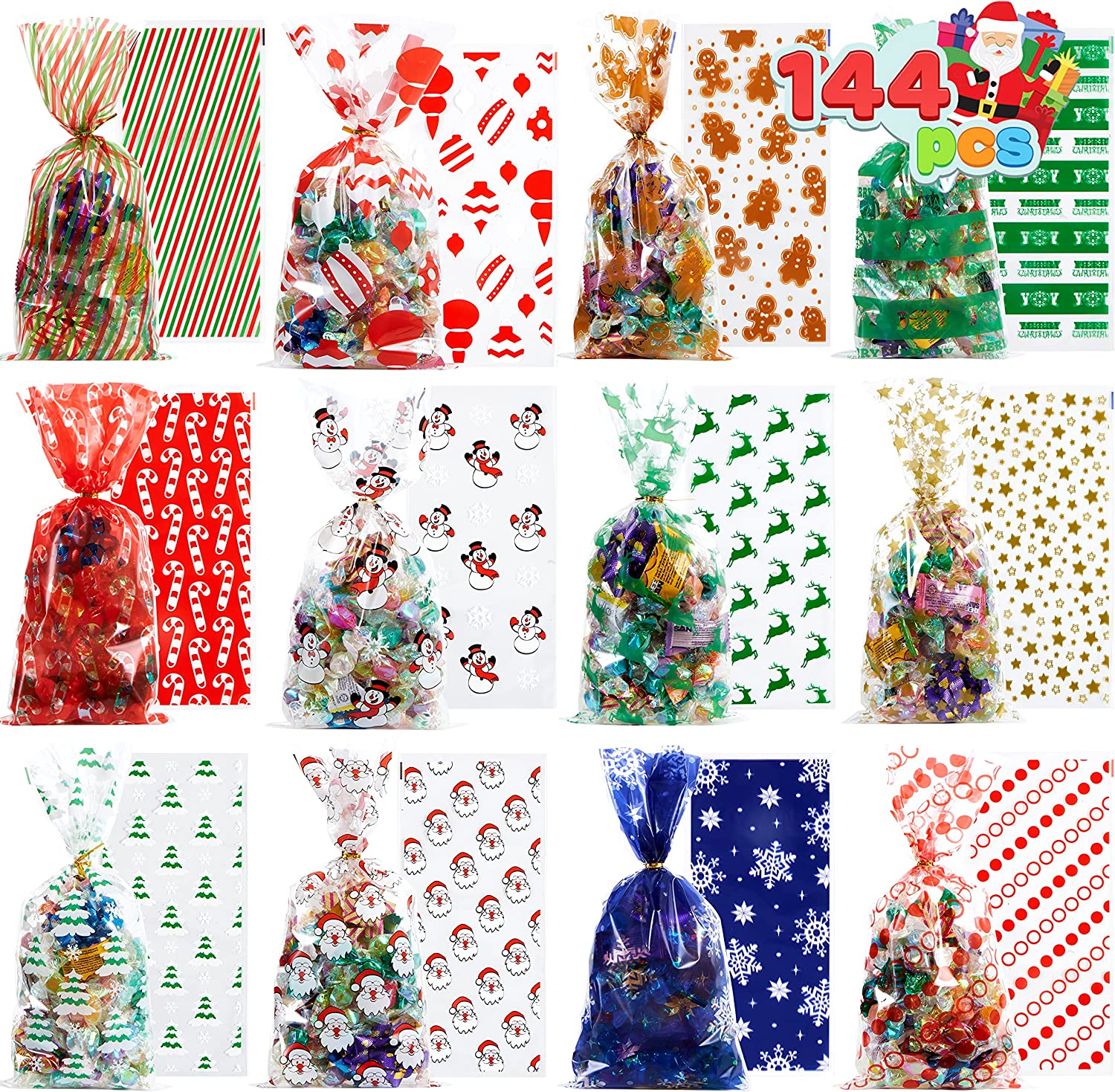Christmas Cellophane Goody Bags Assortment