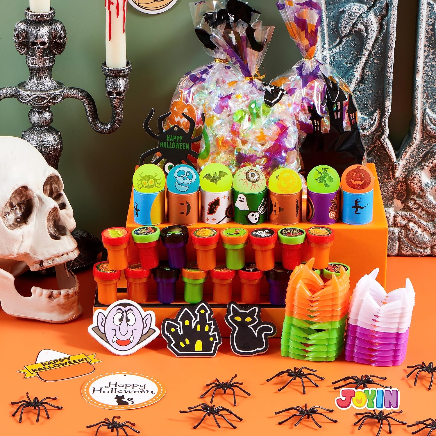 JOYIN 24 Pack Halloween Goodie Bags with 168 Pcs Toys - Image 5