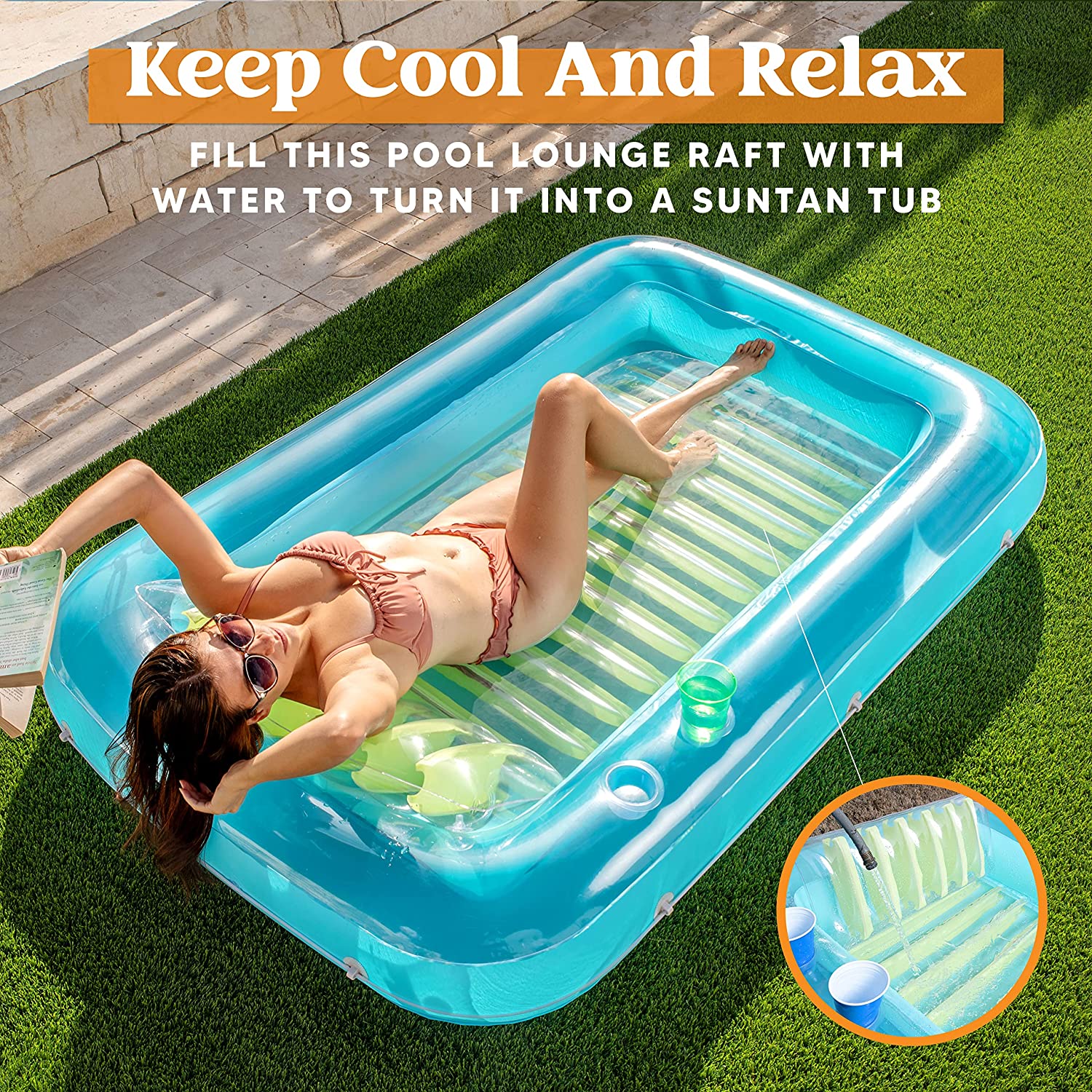 Inflatable Suntan Blue Green - Image 3