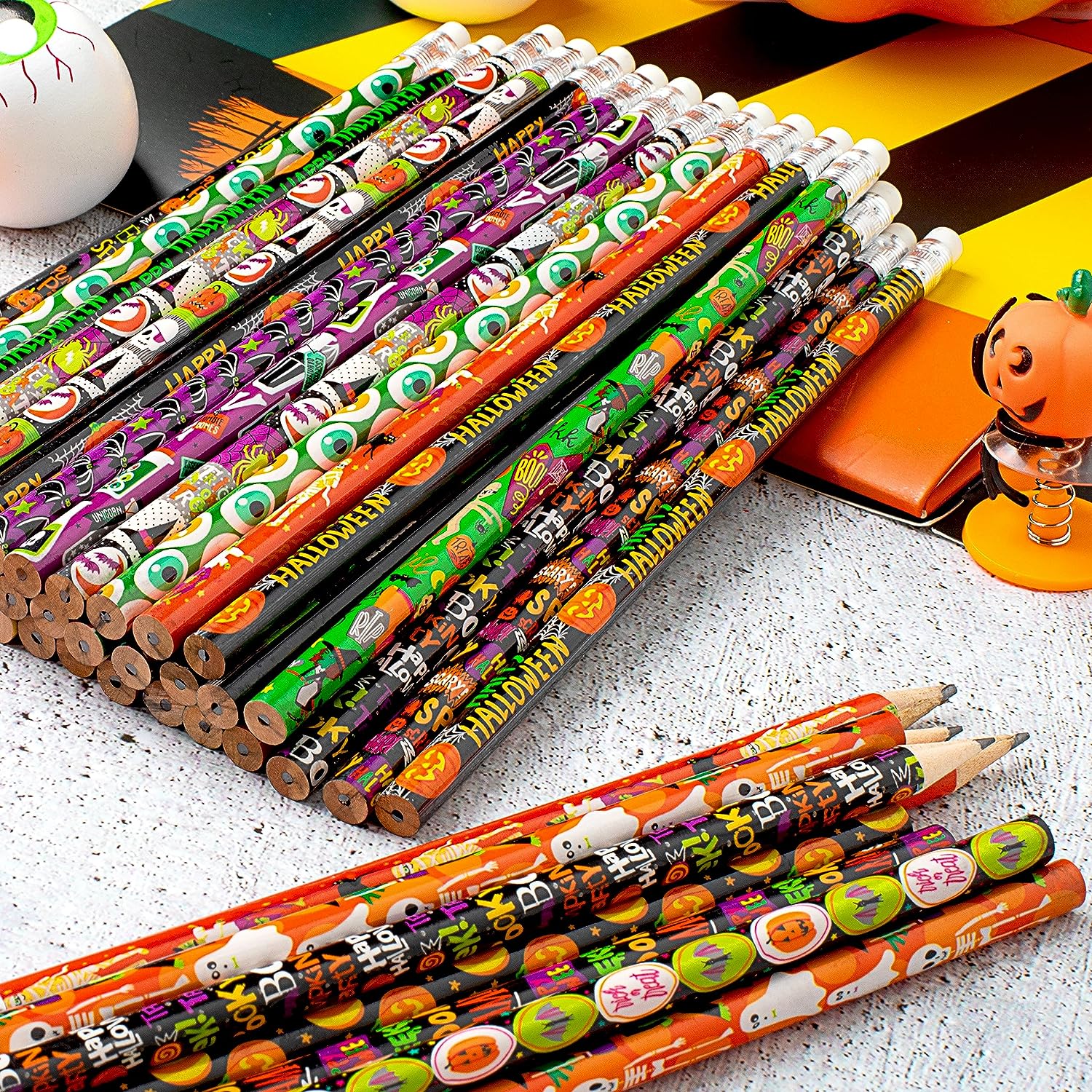 48 PCS Halloween Pencil Assortment with Eraser - Image 3