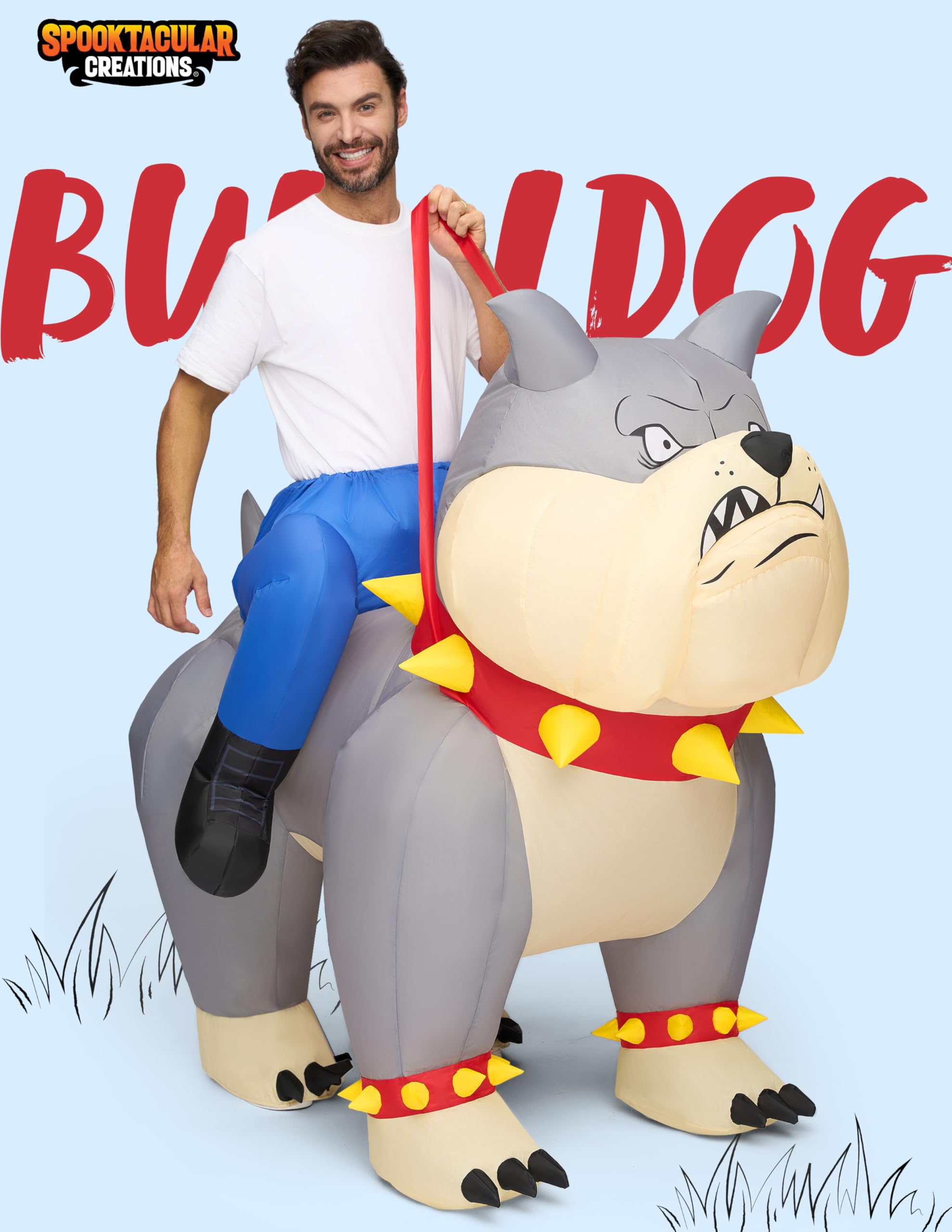 Adult Inflatable Bulldog Costume - Funny Halloween Ride-On - Image 2