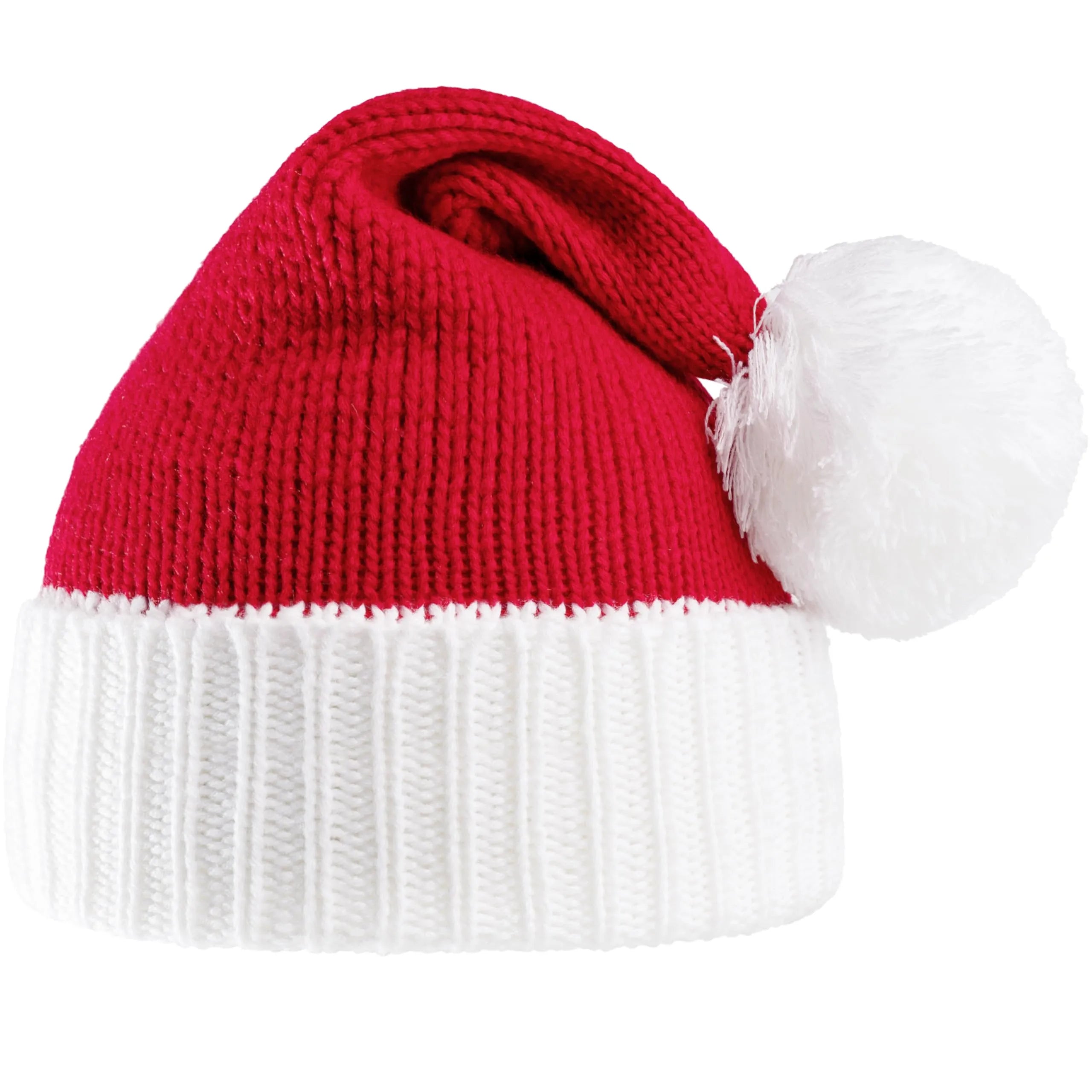 Adult Knit Christmas Santa Beanie Hat with Pom Poms - Image 6