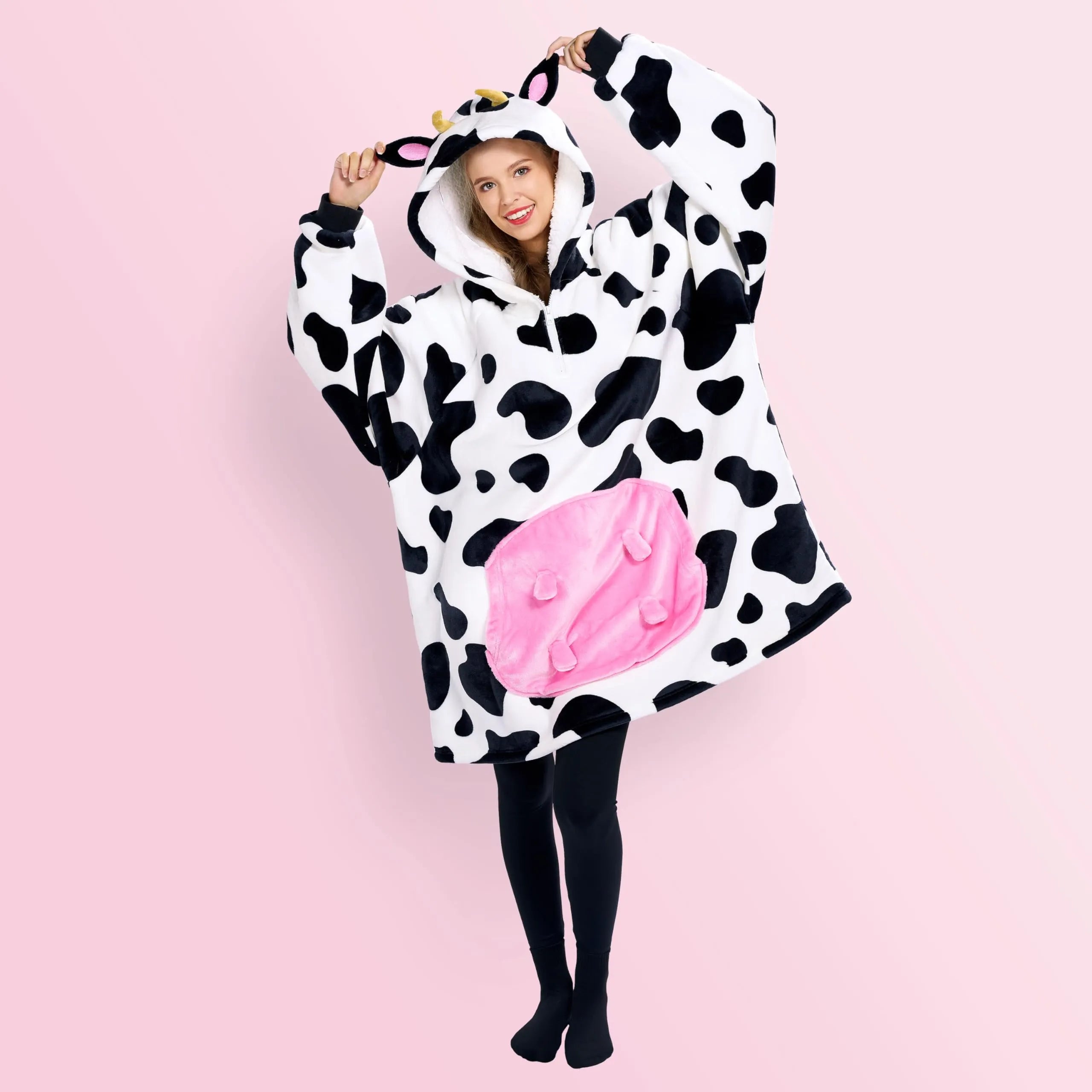 Adults Blanket Hoodie for Women Men, Sherpa Pullover Hooded Wearable Blanket - Image 2