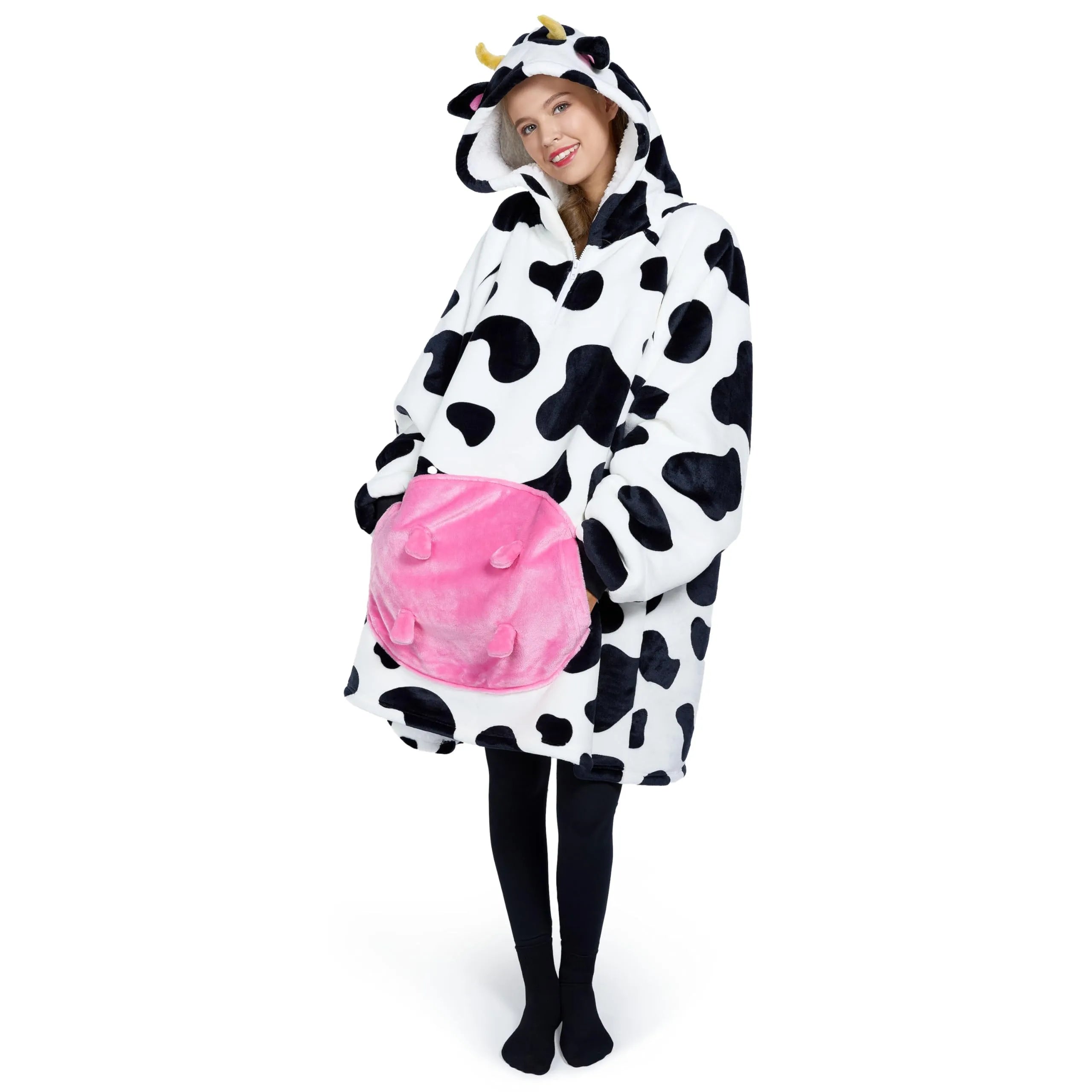 Adults Blanket Hoodie for Women Men, Sherpa Pullover Hooded Wearable Blanket - Image 3