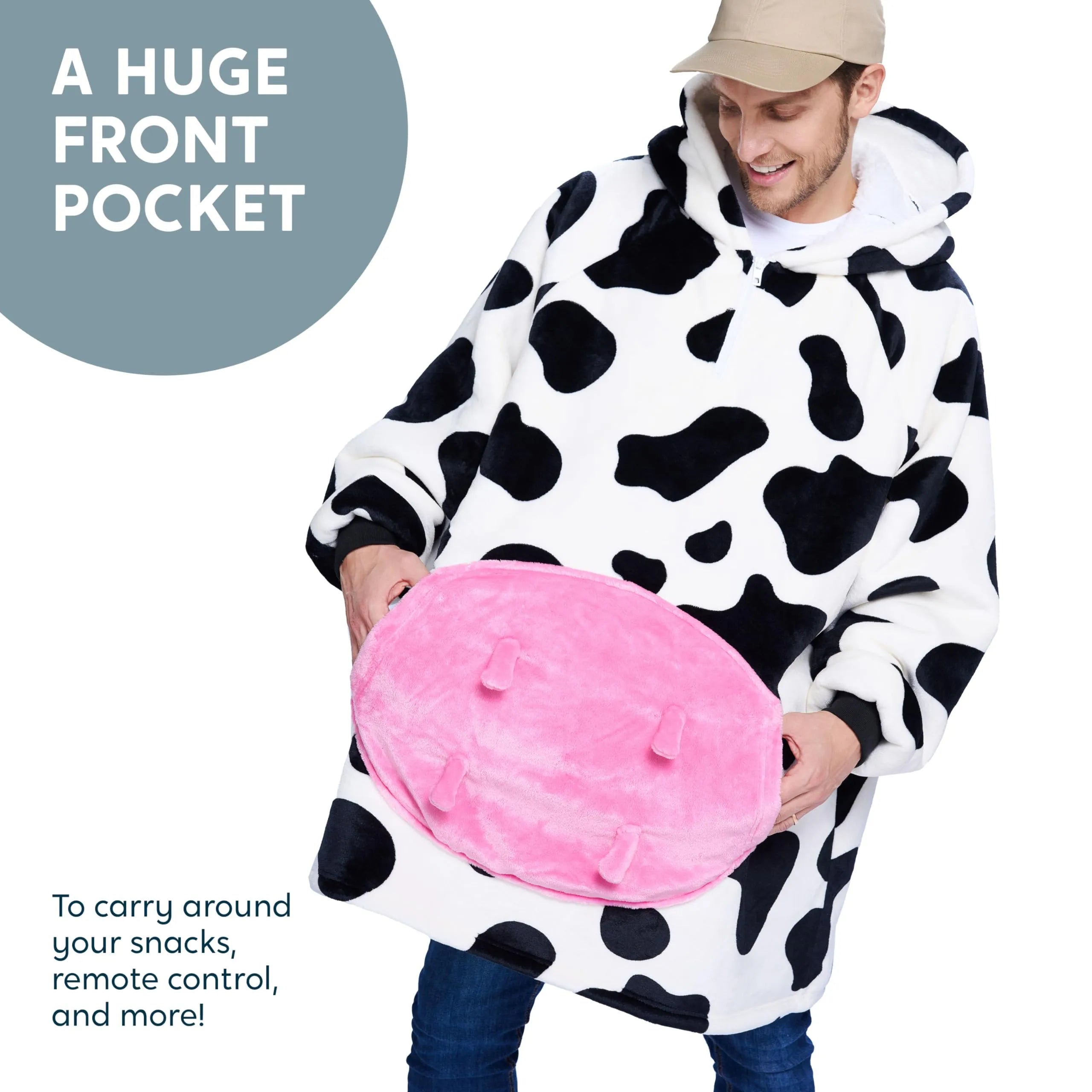 Adults Blanket Hoodie for Women Men, Sherpa Pullover Hooded Wearable Blanket - Image 5