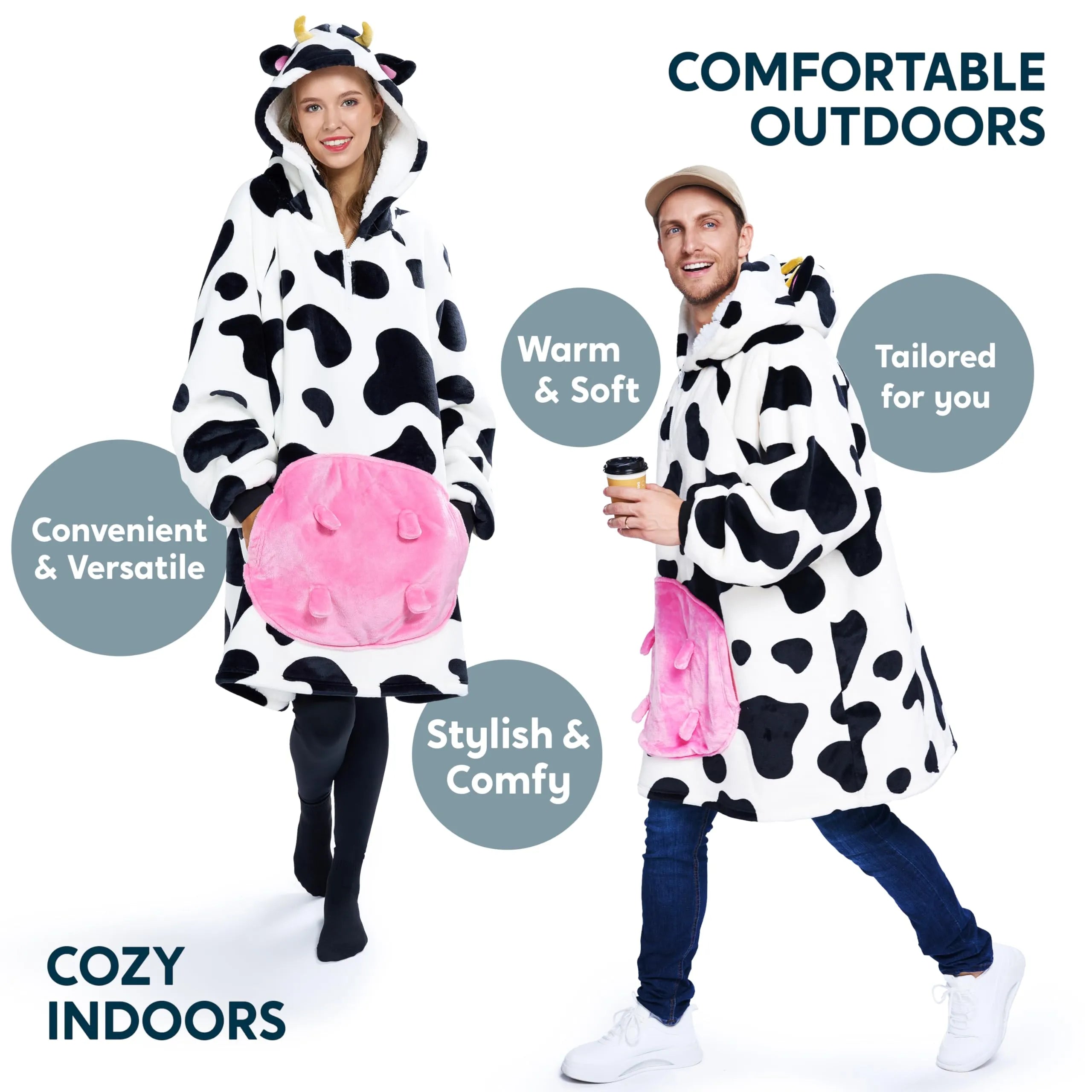 Adults Blanket Hoodie for Women Men, Sherpa Pullover Hooded Wearable Blanket - Image 6
