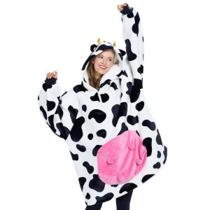 Adults Blanket Hoodie for Women Men, Sherpa Pullover Hooded Wearable Blanket
