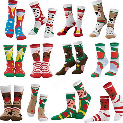 Soft Cotton Christmas Socks Set, 12 Pack