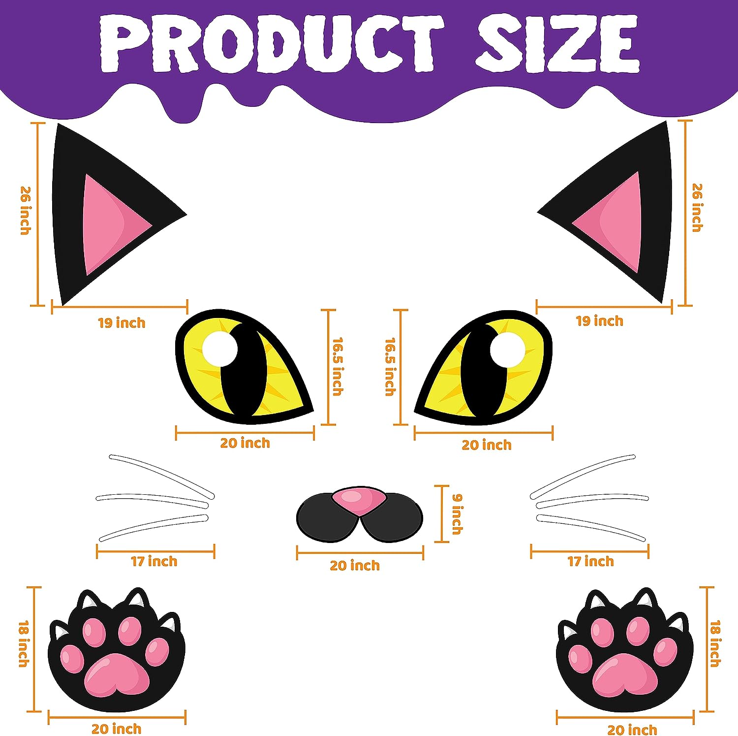 Black Cat Halloween Trunk or Treat Decor Kit - Image 3