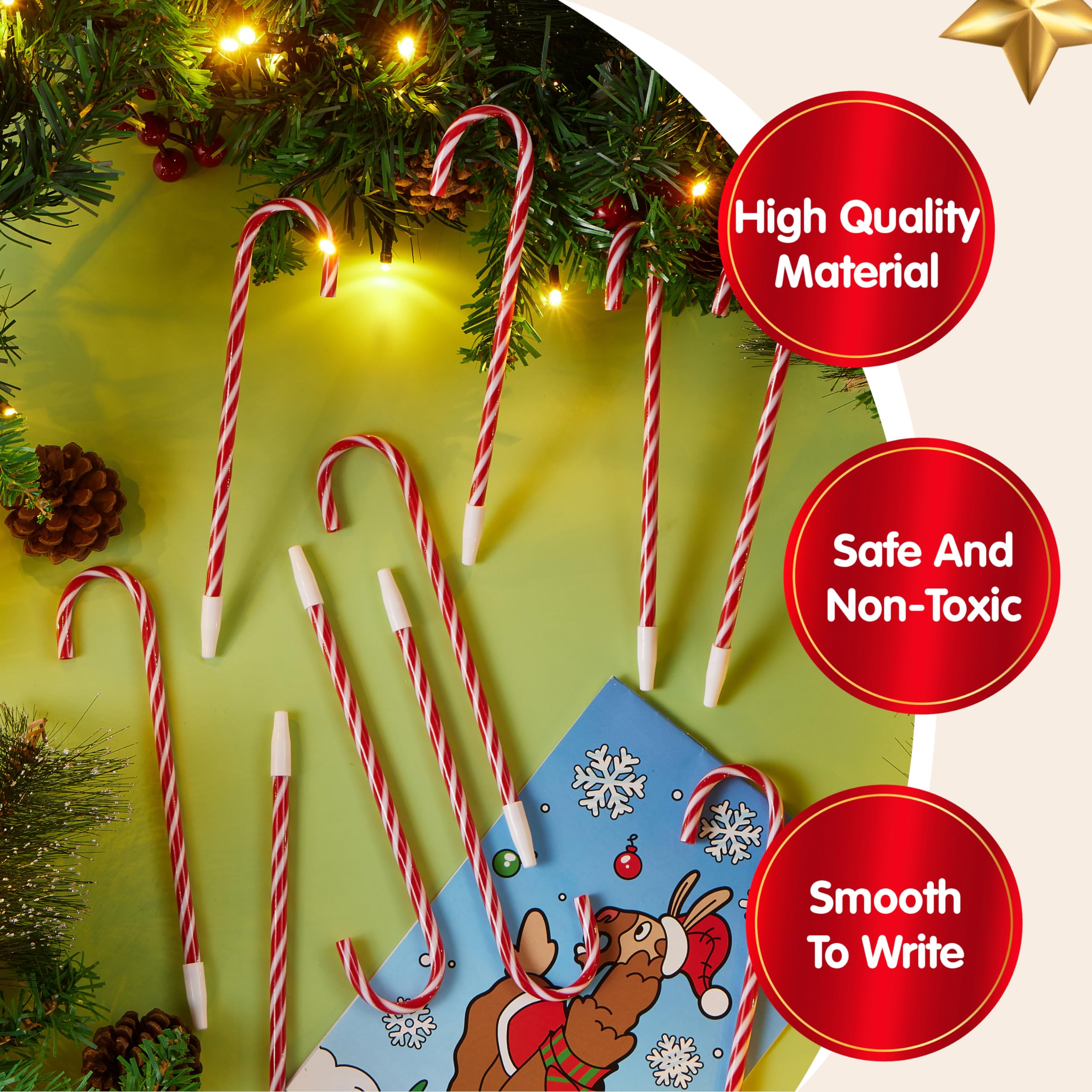Candy Cane Ball Point Pens,48 Pcs - Image 5