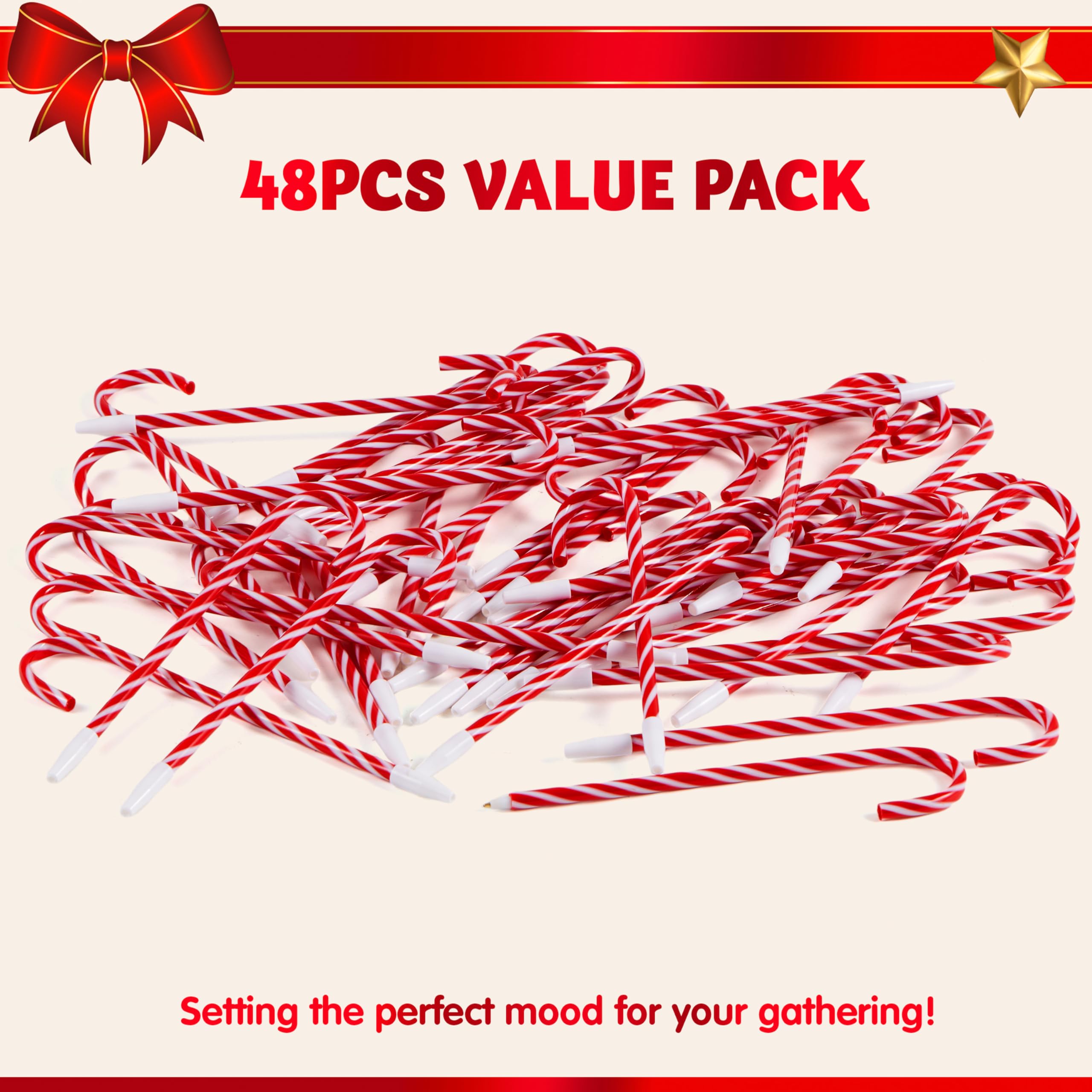 Candy Cane Ball Point Pens,48 Pcs - Image 6