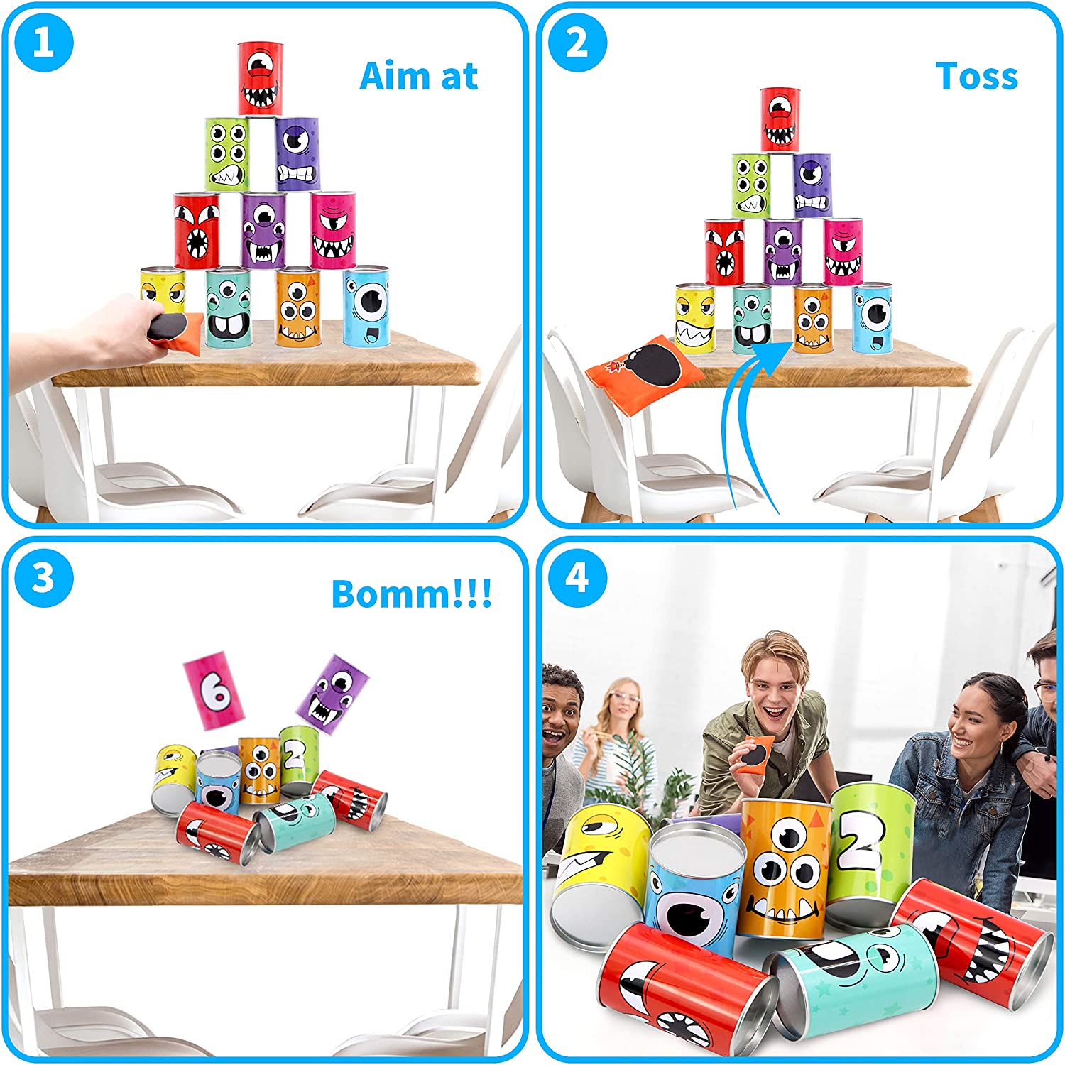 Carnival Bean Bag Toss Can Game Set, 13 Pcs - Image 5