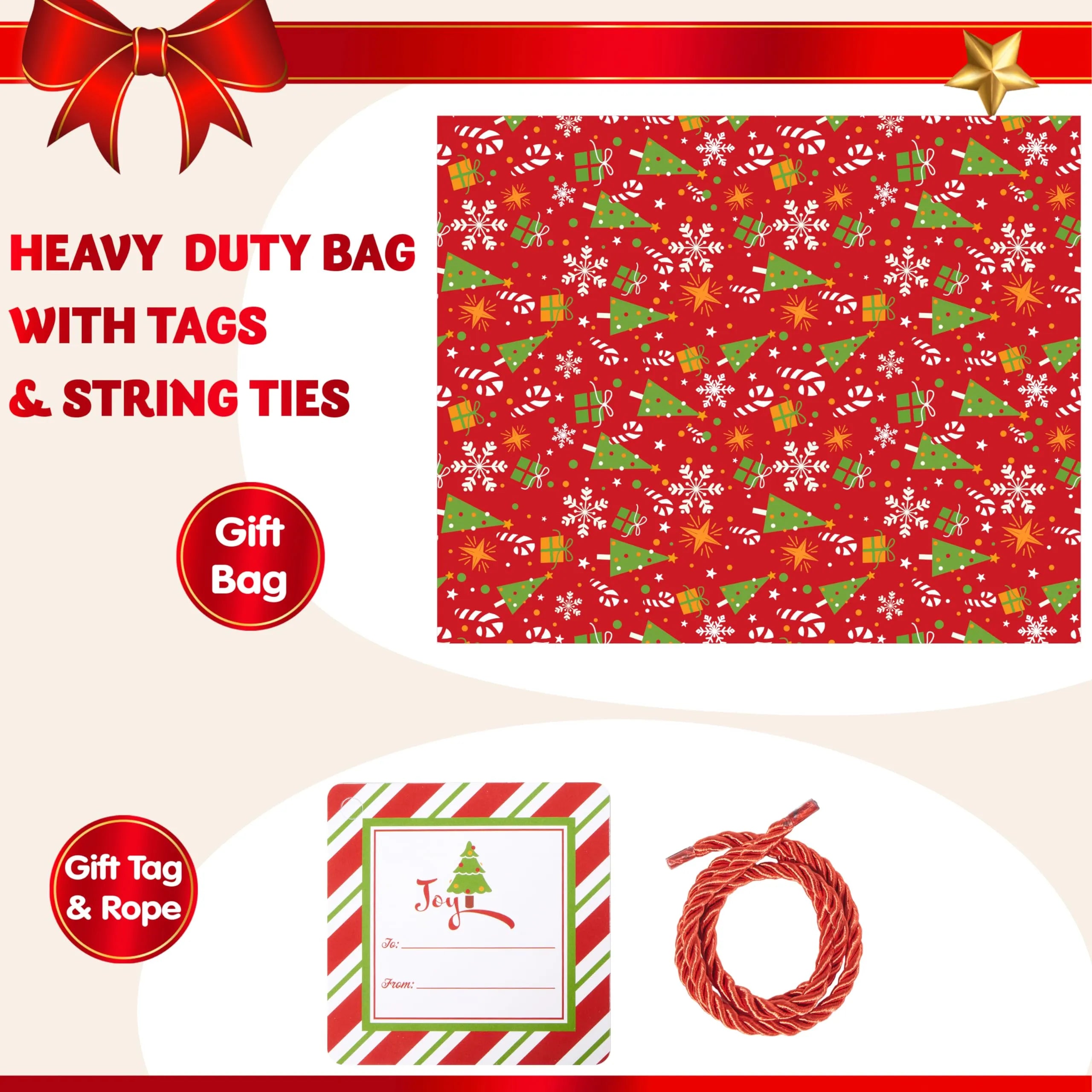Christmas Gift Bag 56x36 Oversized Gift Wrapping Plastic Bag - Image 7