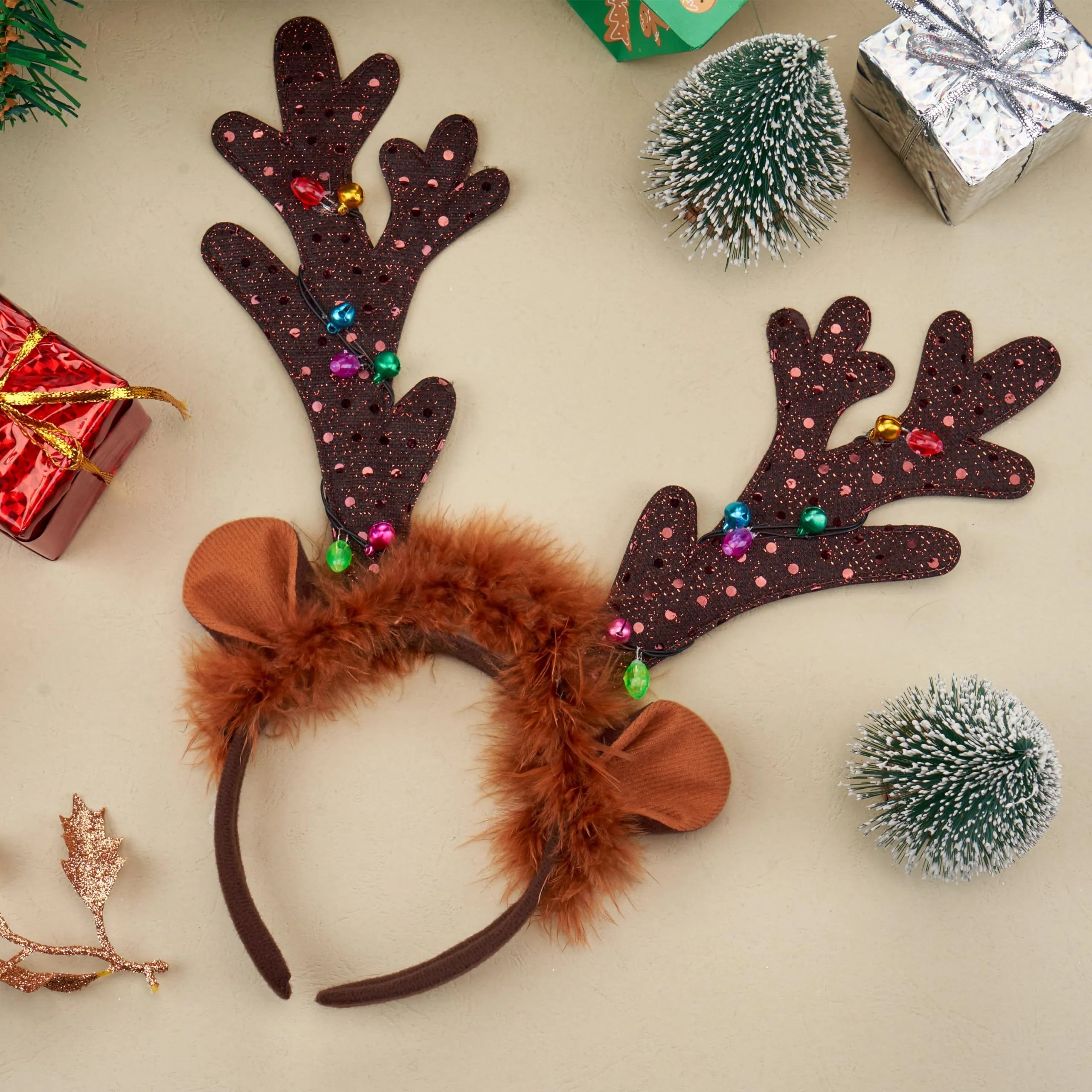 Christmas Light Up Cute reindeer headband Adult Kids Xmas Accessories - Image 5