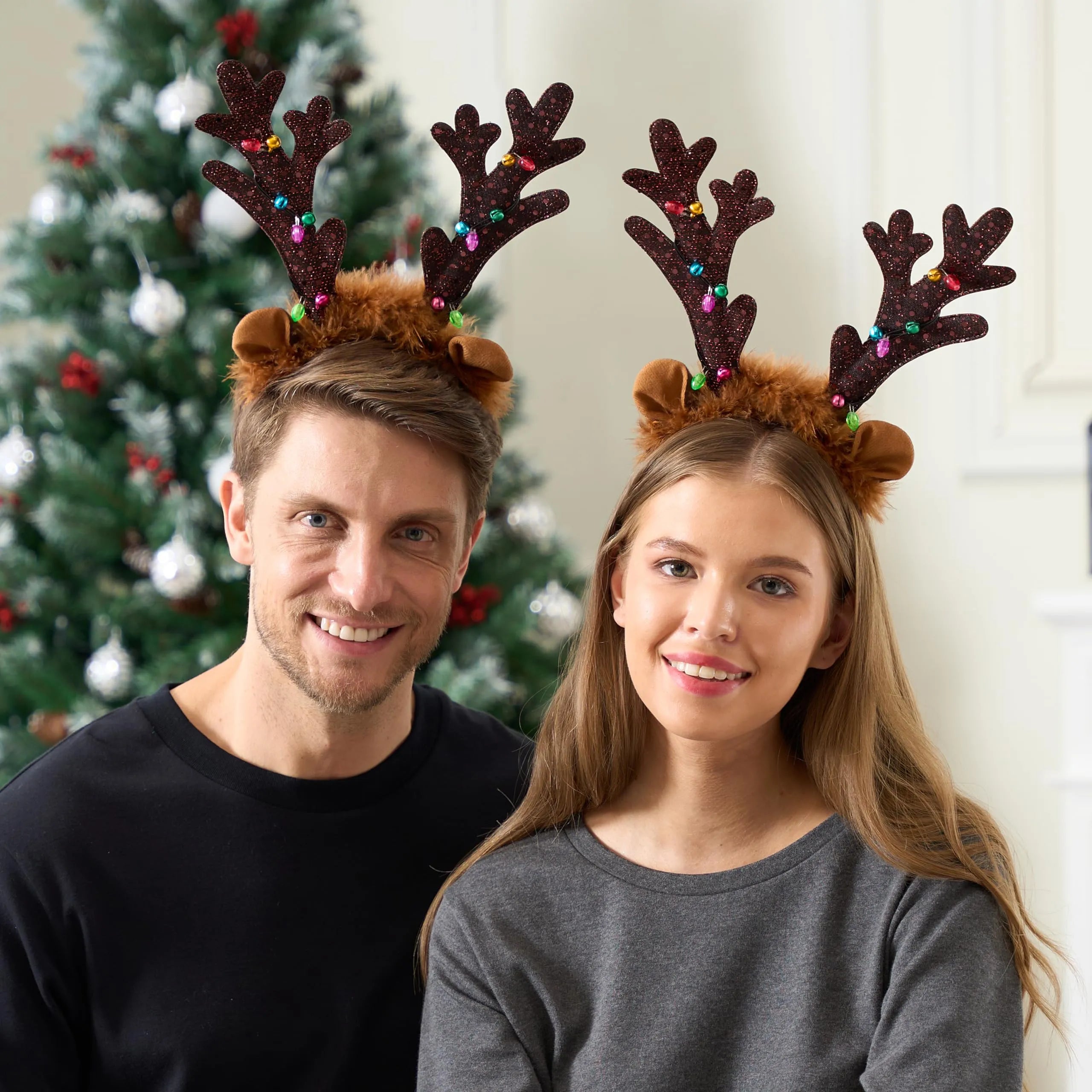 Christmas Light Up Cute reindeer headband Adult Kids Xmas Accessories - Image 6