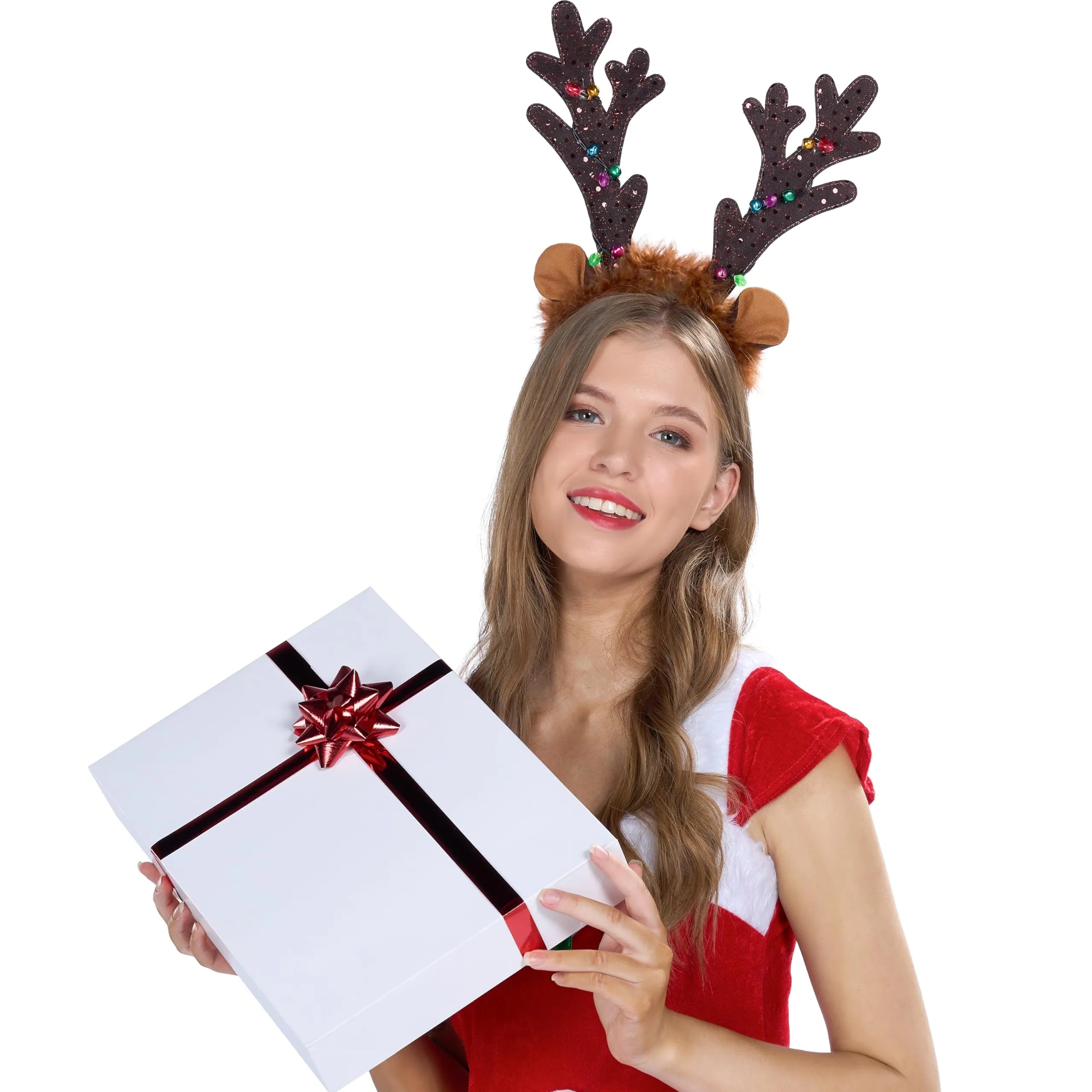 Christmas Light Up Cute reindeer headband Adult Kids Xmas Accessories - Image 7
