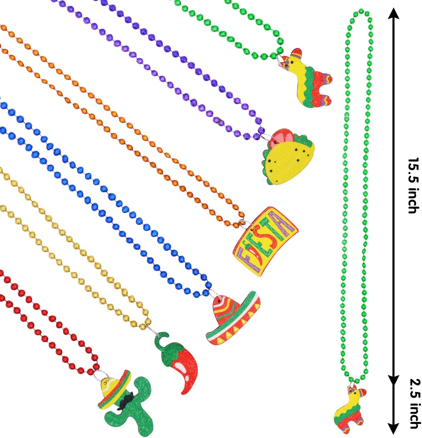 Cinco de Mayo Fiesta Necklaces Bead, 12 Pieces - Image 2