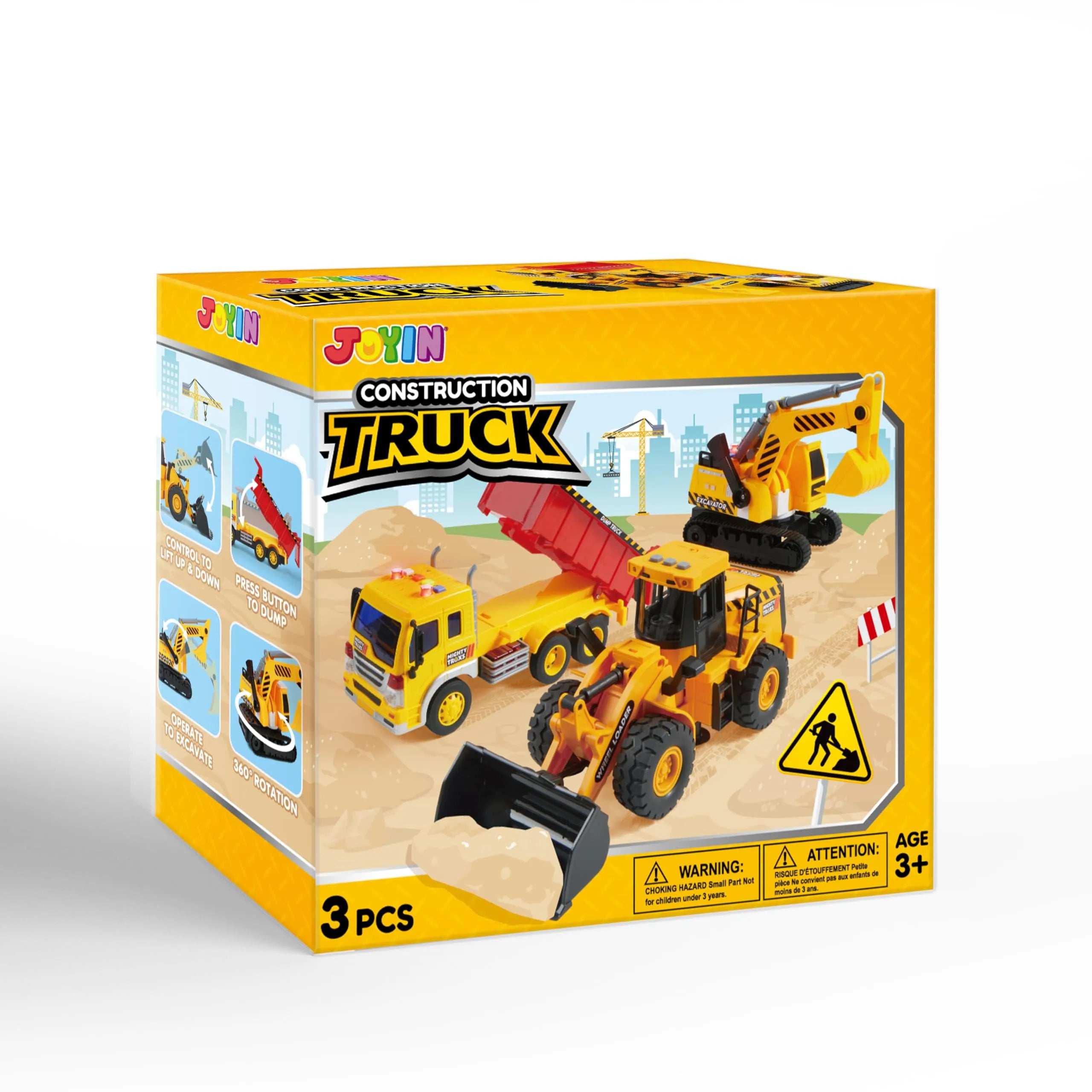 Construction Site Play Set with Excavator, Dump Truck and Loader - Image 7