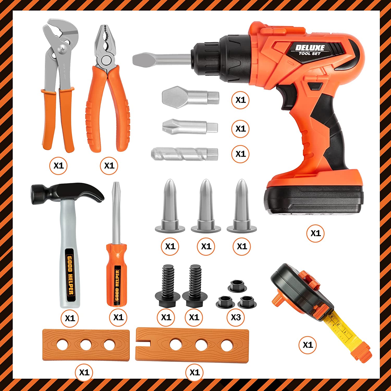 Construction Tool Toy Set, 19 Piece - Image 2