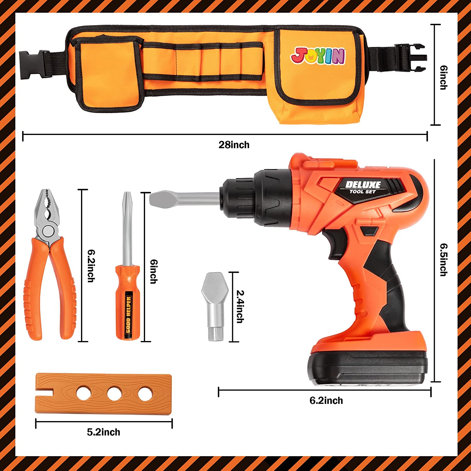 Construction Tool Toy Set, 19 Piece - Image 6
