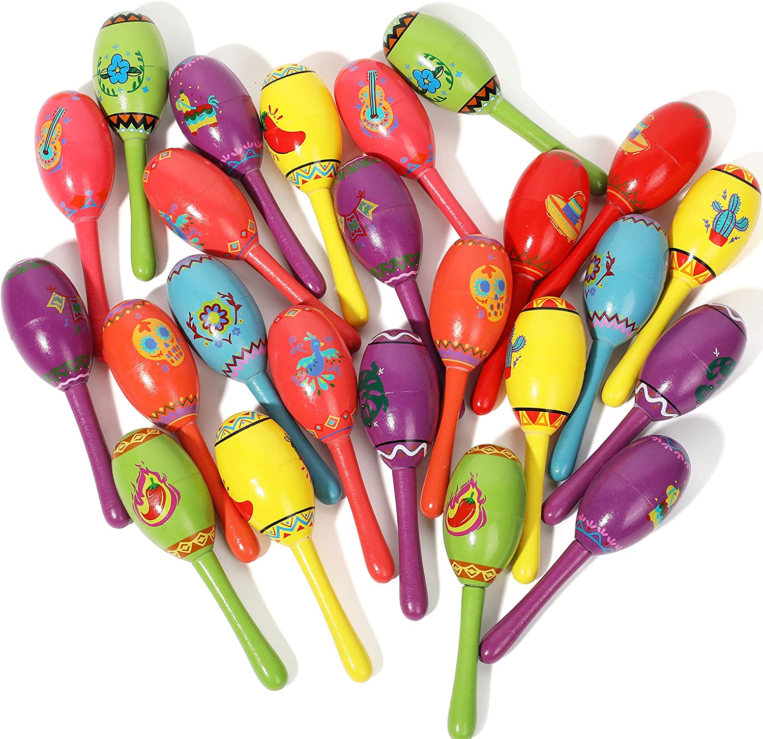 Fiesta Wooden Maracas, 24 Pcs - Image 4