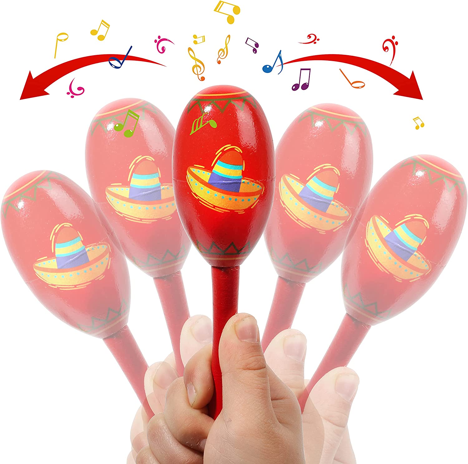 Fiesta Wooden Maracas, 24 Pcs - Image 6