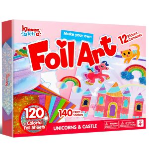 Foil Art Kit for Kids Foam Stickers, Creative Travel Toys and Birthday Gifts