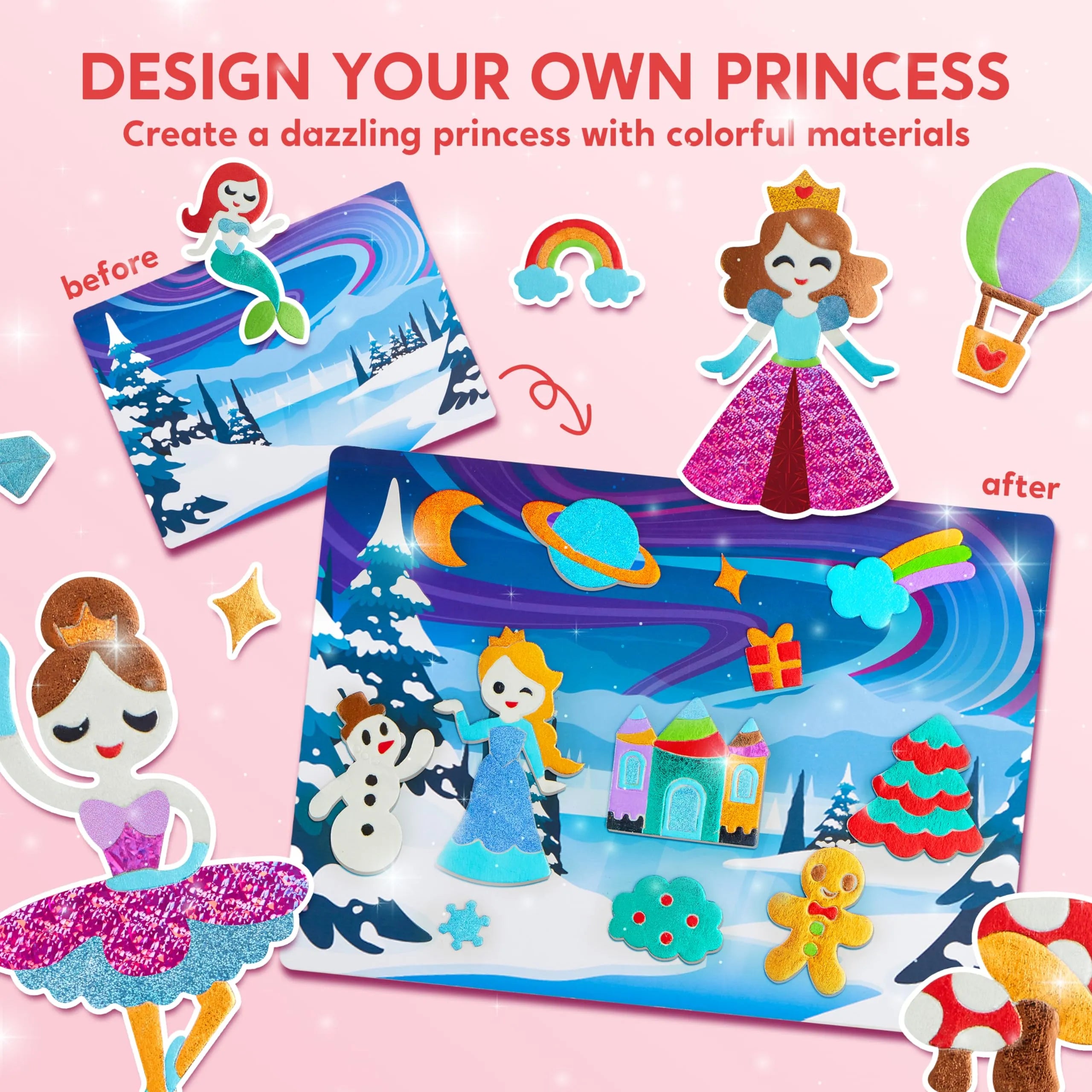 Foil Art Kit for Kids Foam Stickers, Creative Travel Toys and Birthday Gifts - Image 7