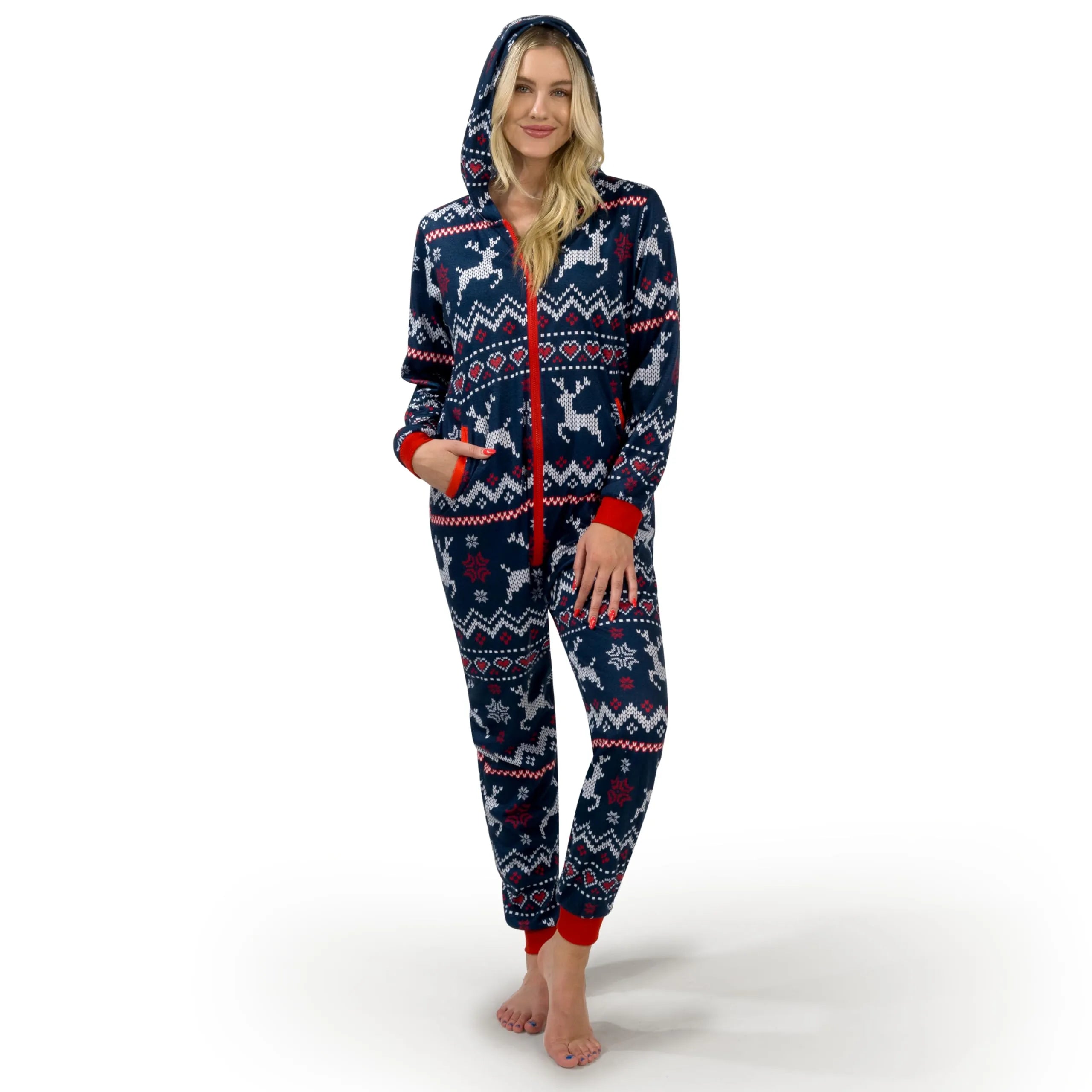 Adults Christmas Loose Hooded Pajamas - Image 3