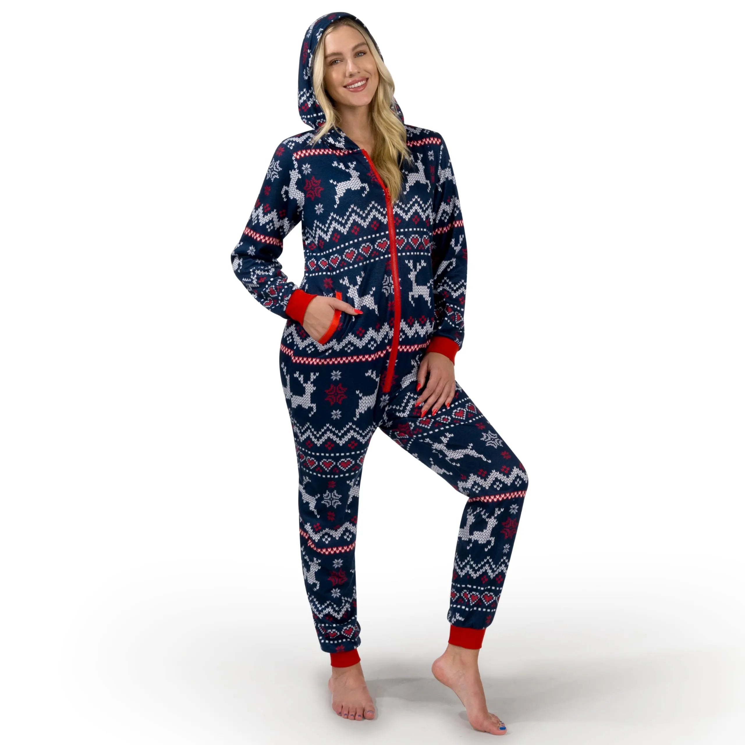Adults Christmas Loose Hooded Pajamas - Image 6