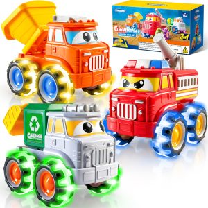 GlowRover Light Up Monster Truck Toy Set for Toddlers