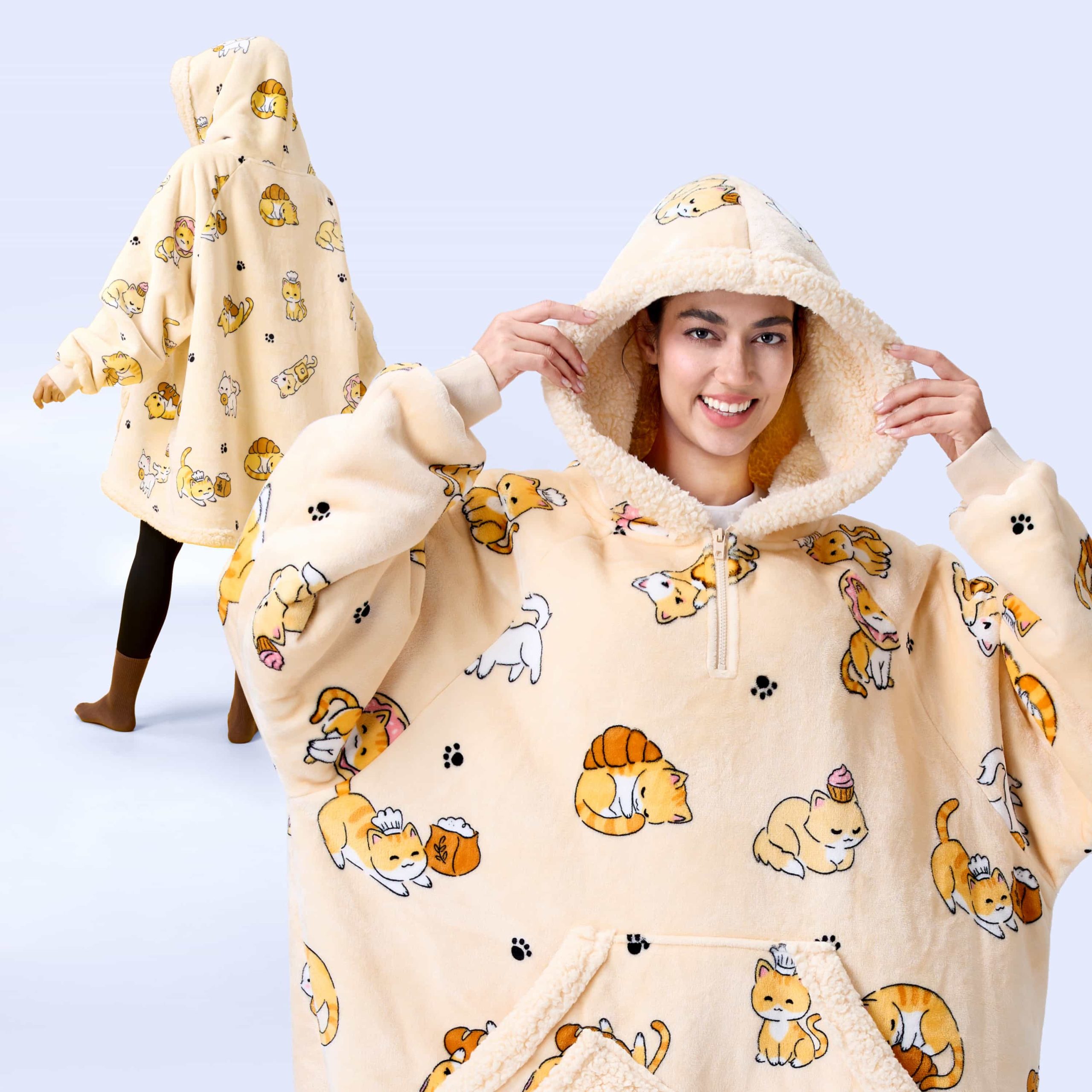 Adult Sherpa Wearable Blanket-Cat - Image 2