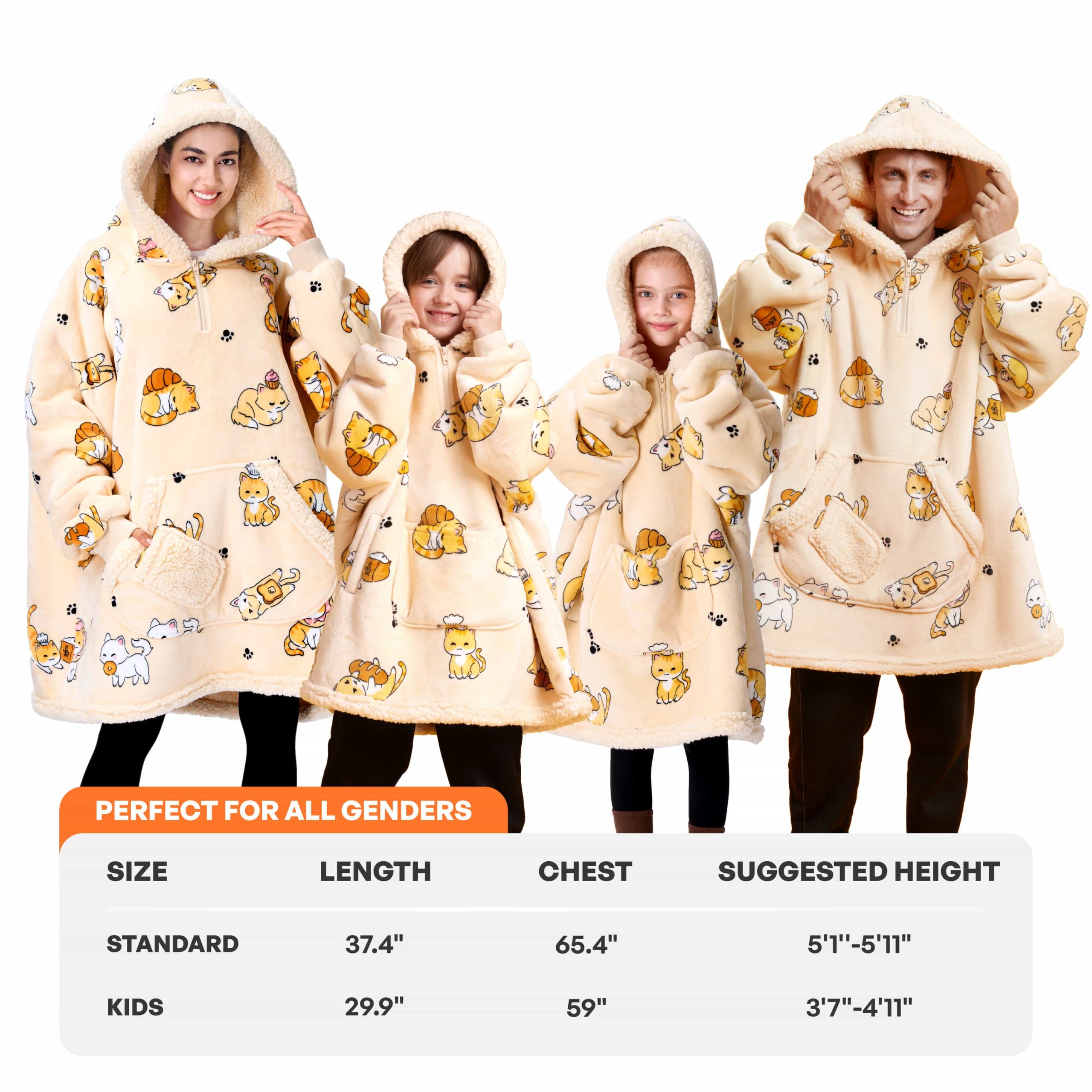 Adult Sherpa Wearable Blanket-Cat - Image 4