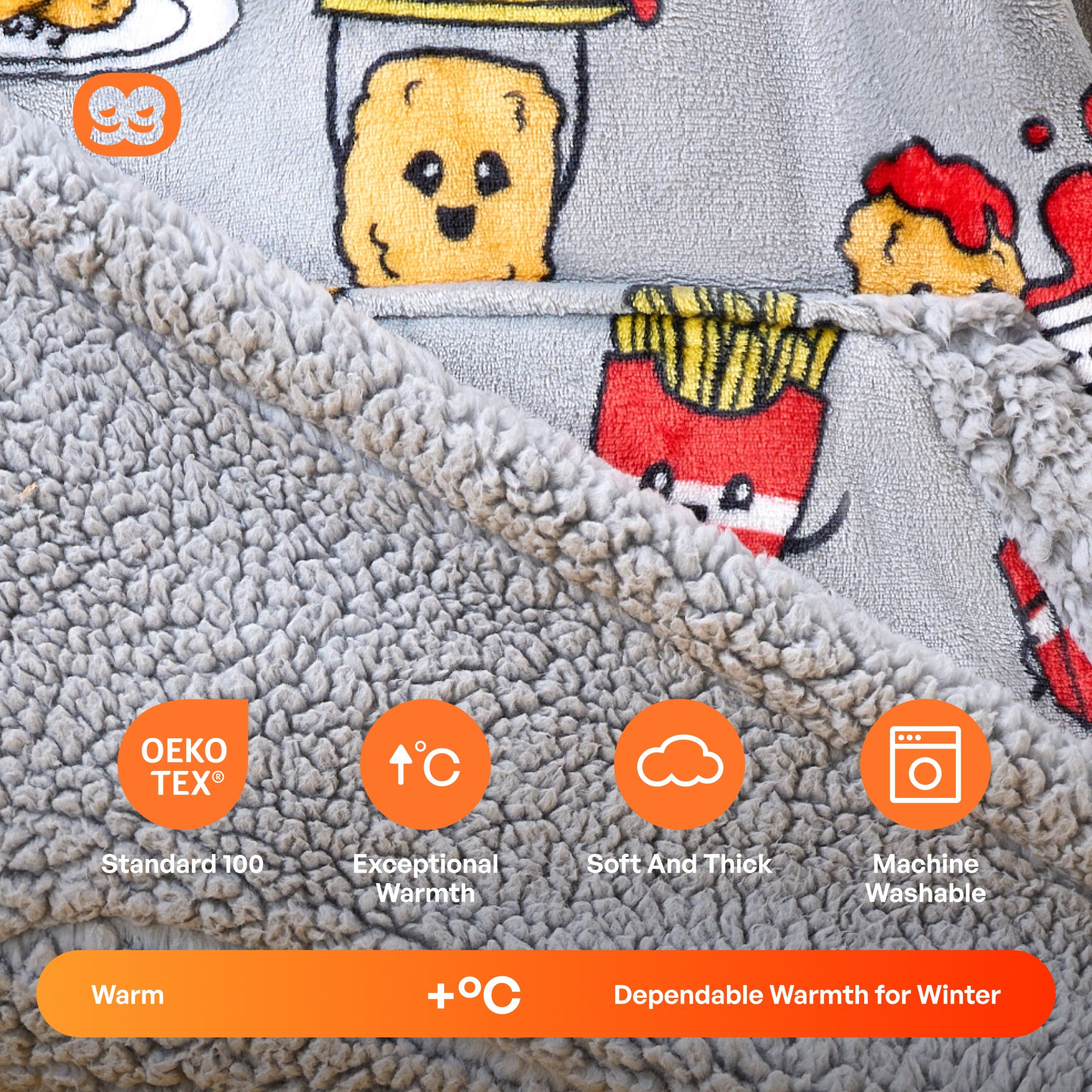 Adult Sherpa Wearable Blanket-Chicken nuggets and fries - Image 10