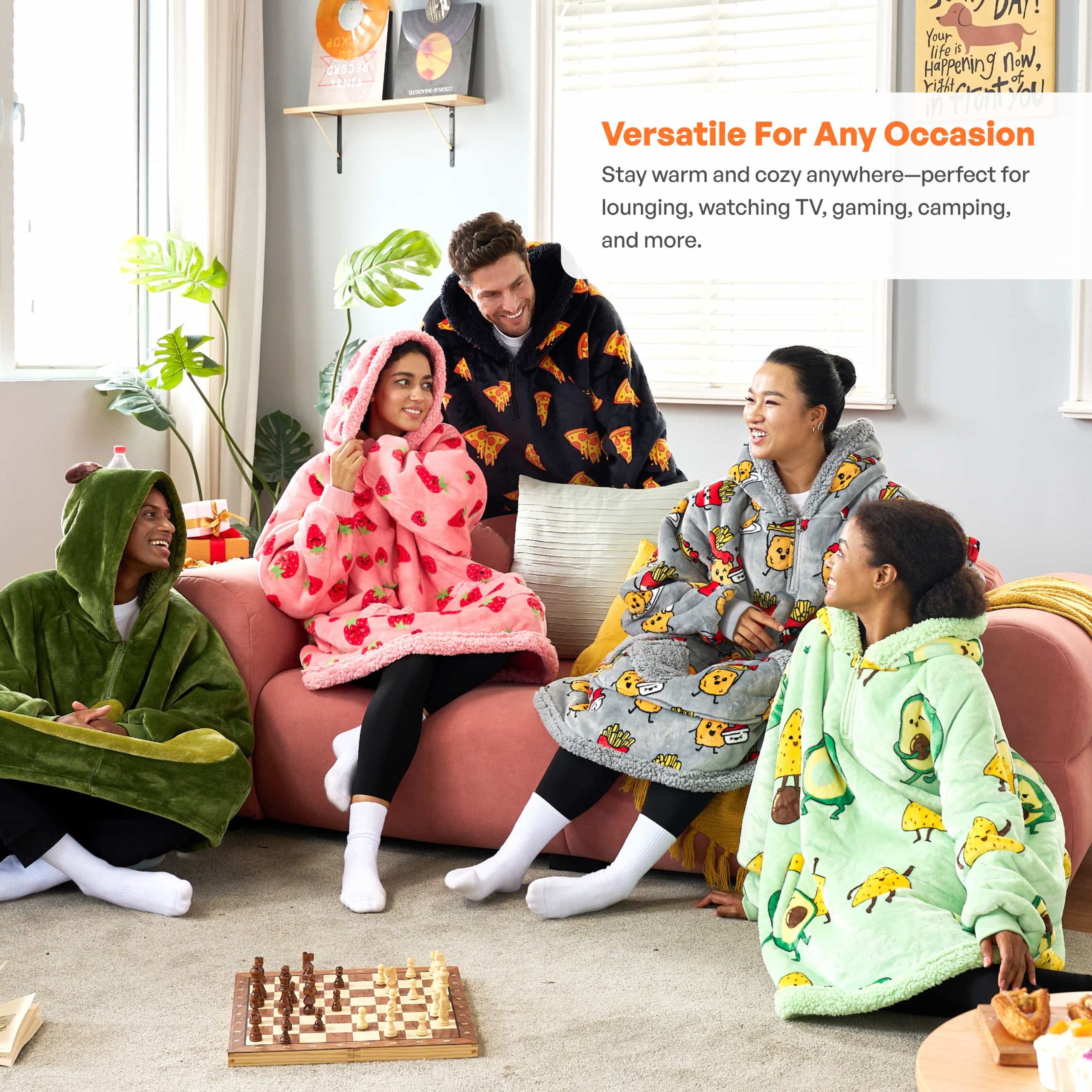 Adult Sherpa Wearable Blanket-Chicken nuggets and fries - Image 6