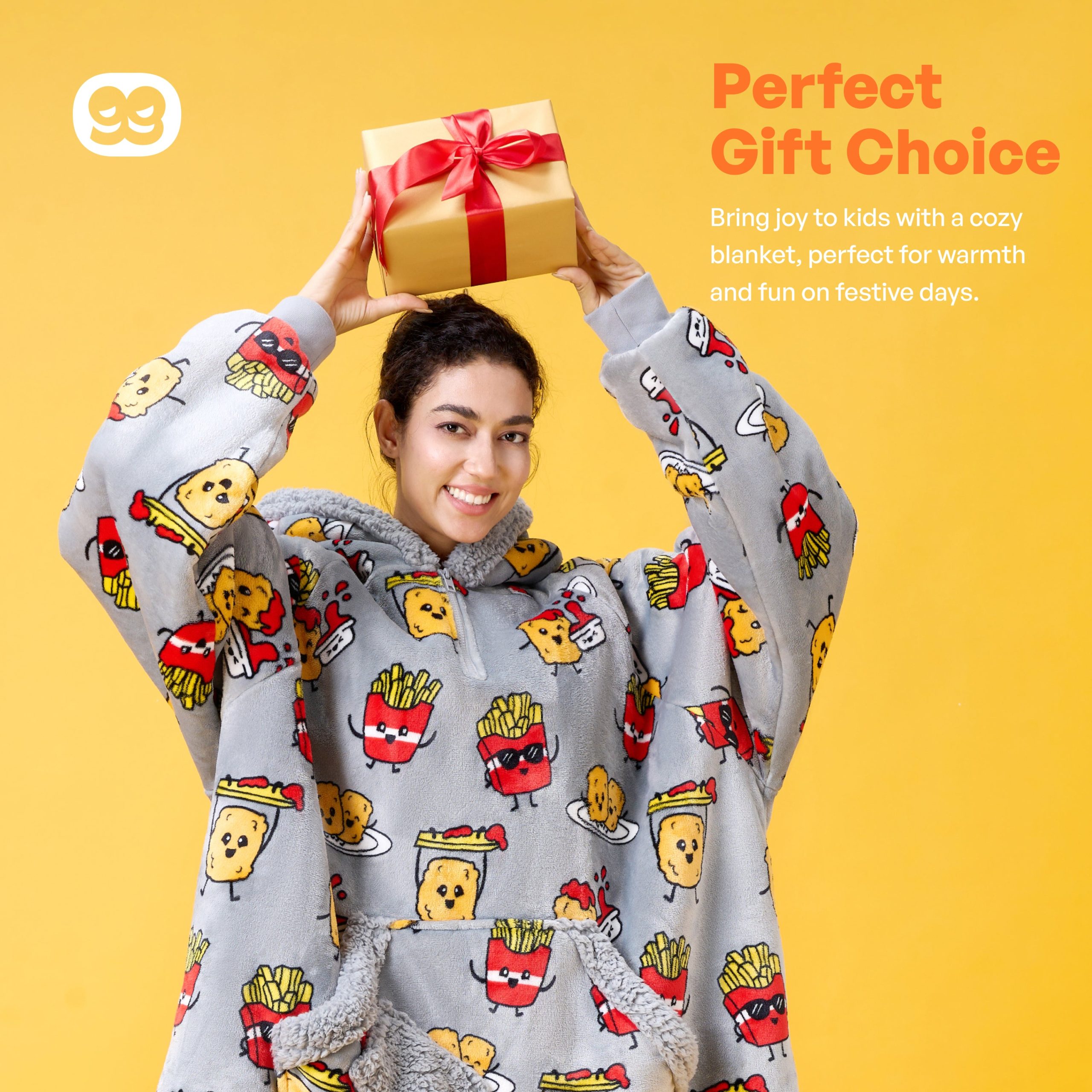 Adult Sherpa Wearable Blanket-Chicken nuggets and fries - Image 14