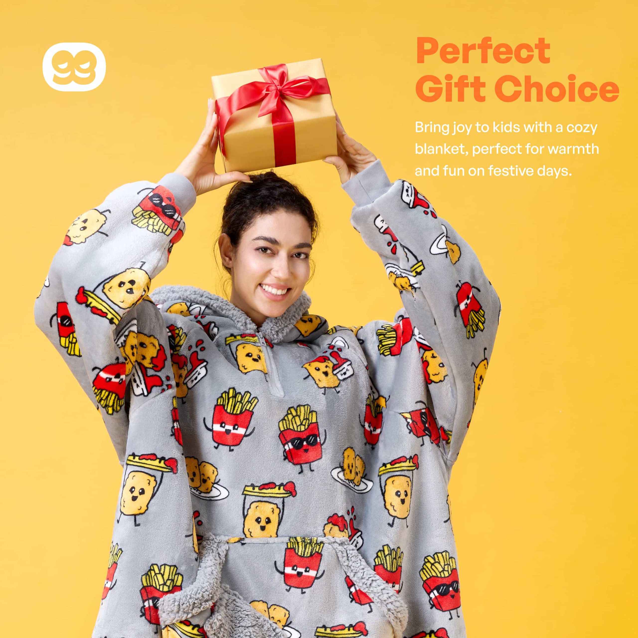 Adult Sherpa Wearable Blanket-Chicken nuggets and fries - Image 7
