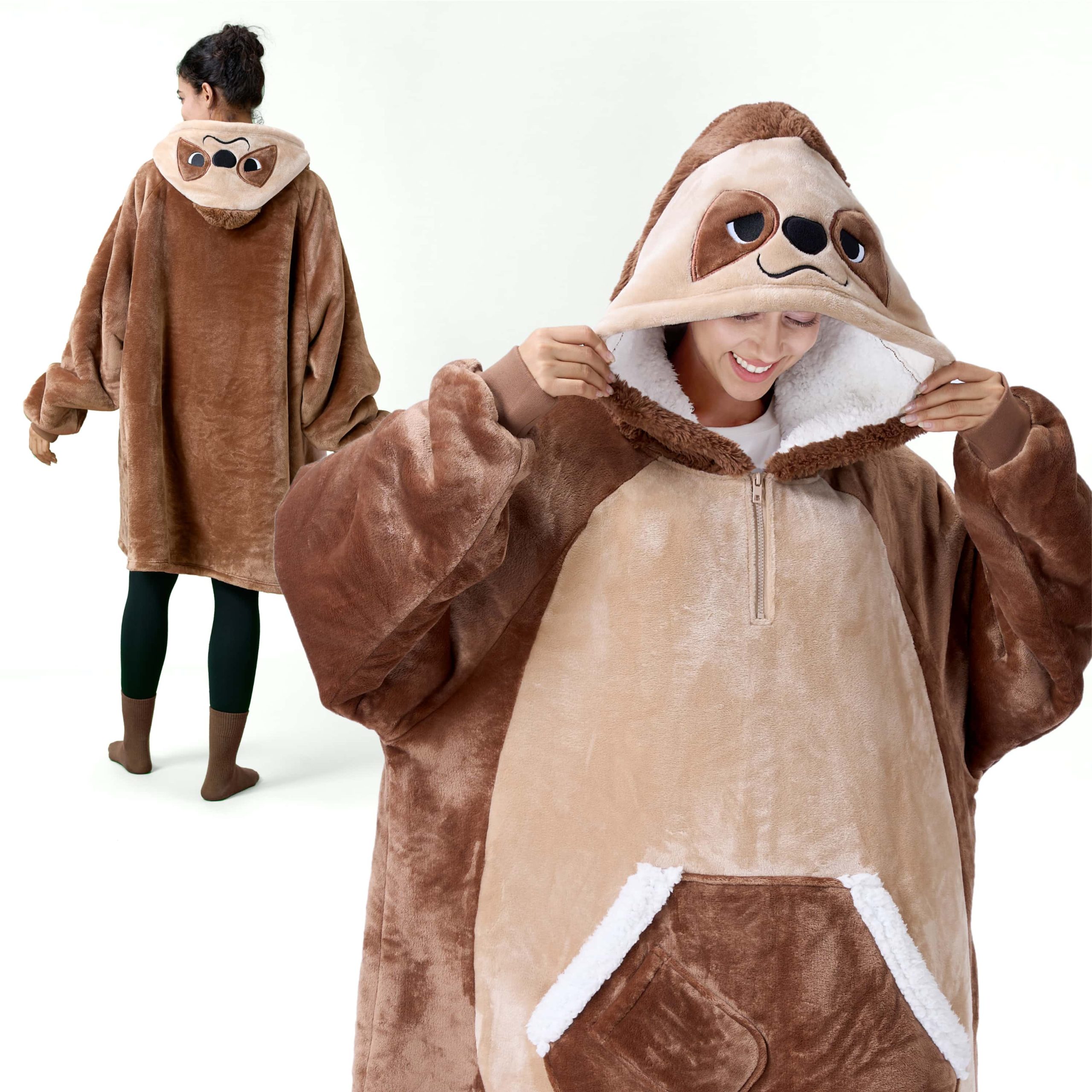 Adult Sherpa Wearable Blanket-Sloth Shape - Image 2