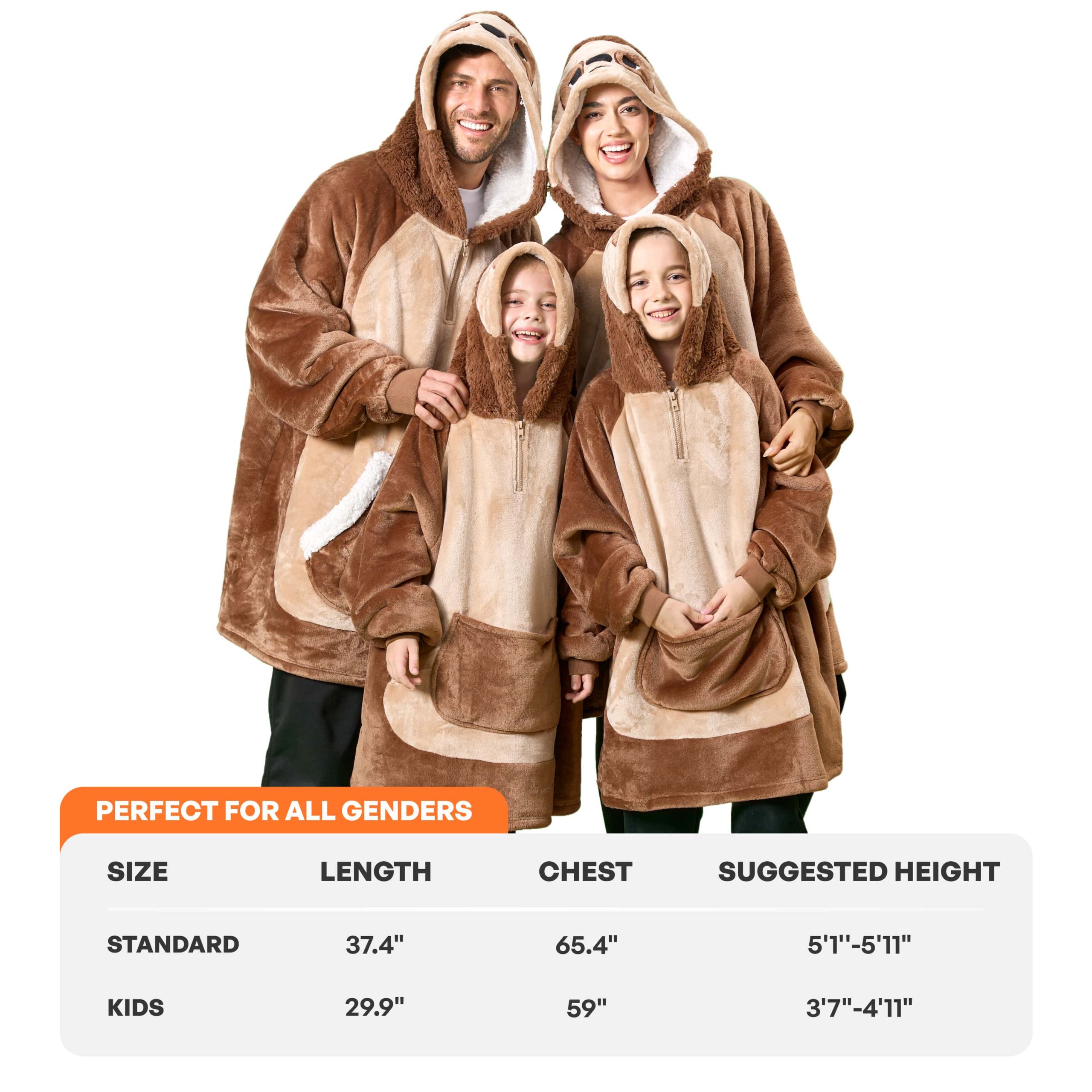 Adult Sherpa Wearable Blanket-Sloth Shape - Image 4