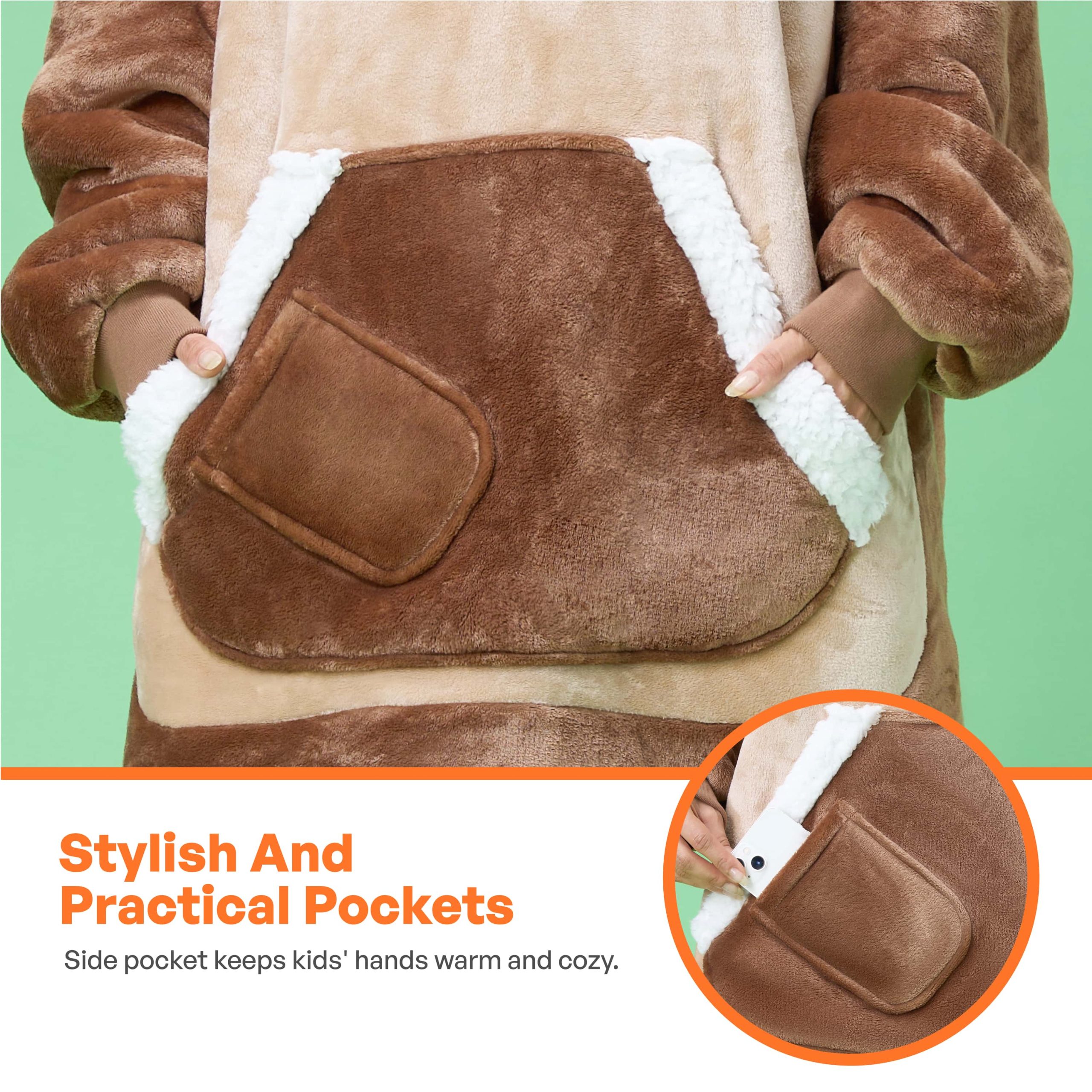 Adult Sherpa Wearable Blanket-Sloth Shape - Image 5