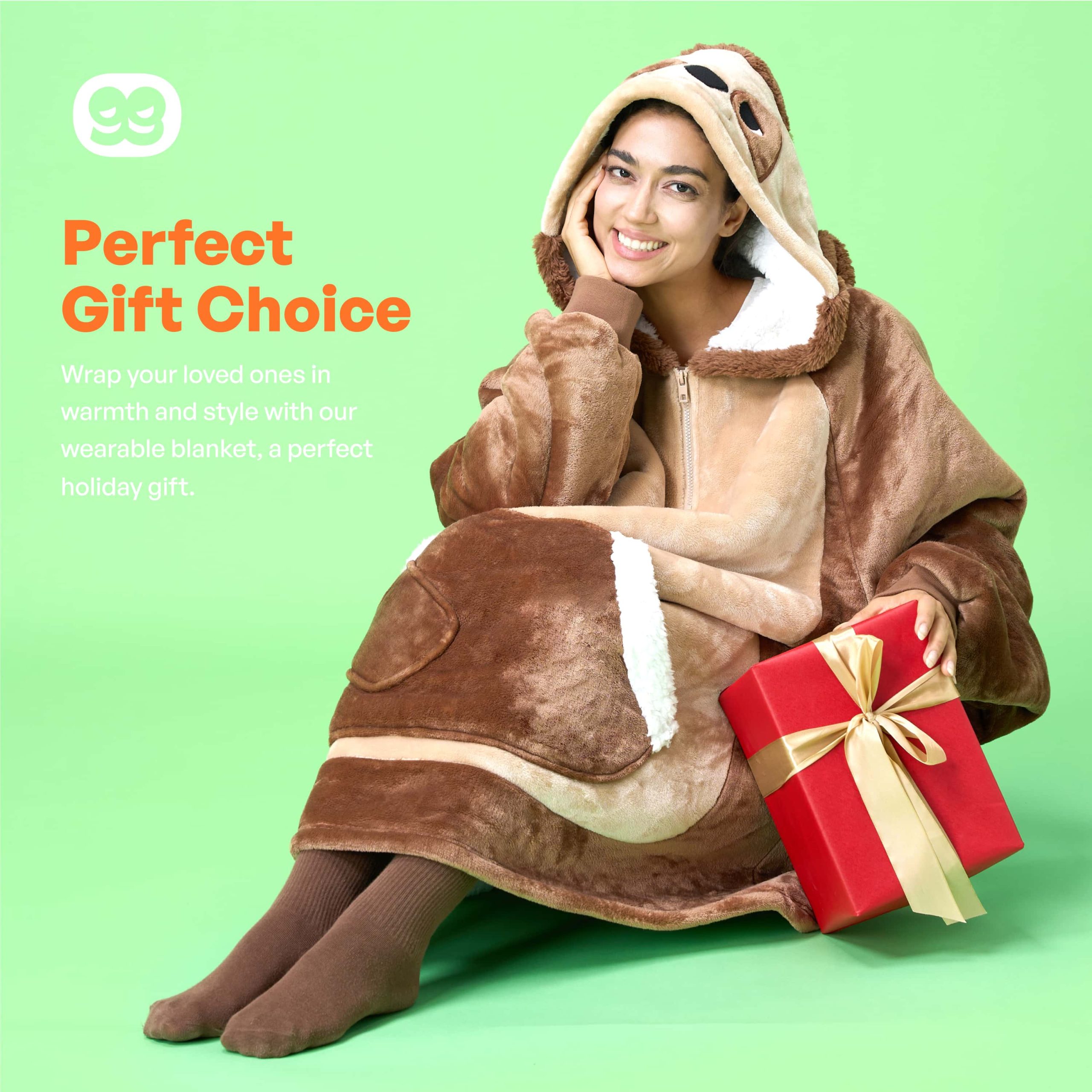 Adult Sherpa Wearable Blanket-Sloth Shape - Image 7