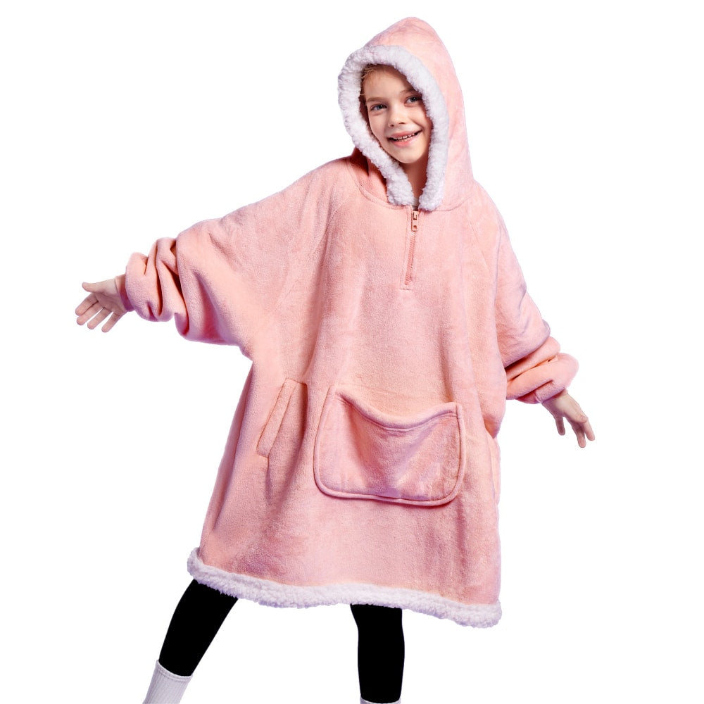 Kids Sherpa Wearable Blanket-Pink