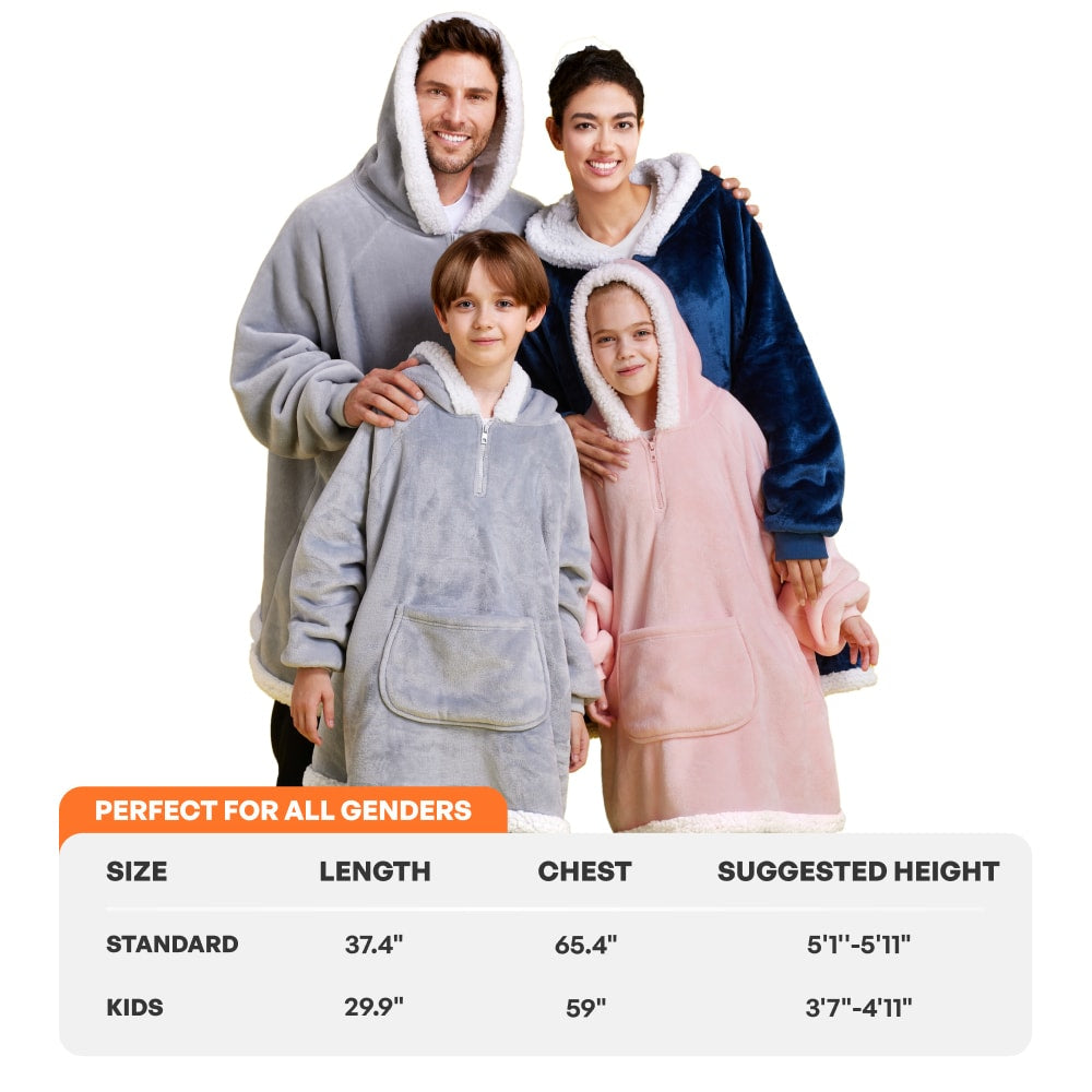 Kids Sherpa Wearable Blanket-Pink - Image 4