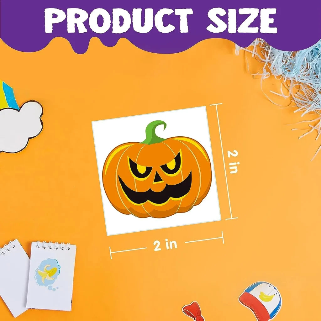 144 PCS Halloween Temporary Tattoos, 12 Designs Waterproof Fake Tattoos Stickers for Kids - Image 3