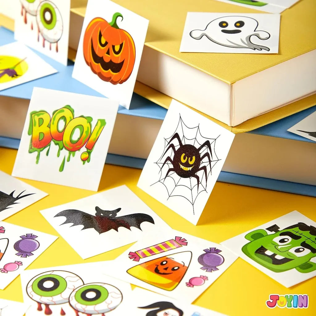 144 PCS Halloween Temporary Tattoos, 12 Designs Waterproof Fake Tattoos Stickers for Kids - Image 5