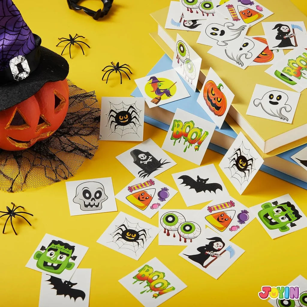 144 PCS Halloween Temporary Tattoos, 12 Designs Waterproof Fake Tattoos Stickers for Kids - Image 6