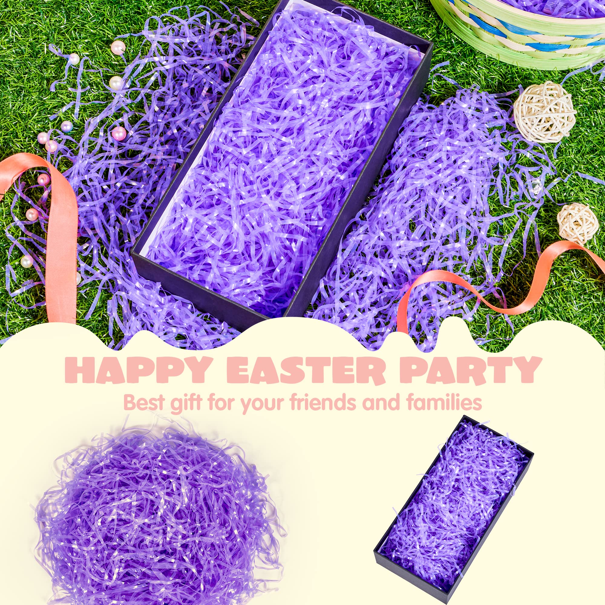 JOYIN 0.75LB Easter Plastic Grass - 6 Colors Shred Filler - Image 4