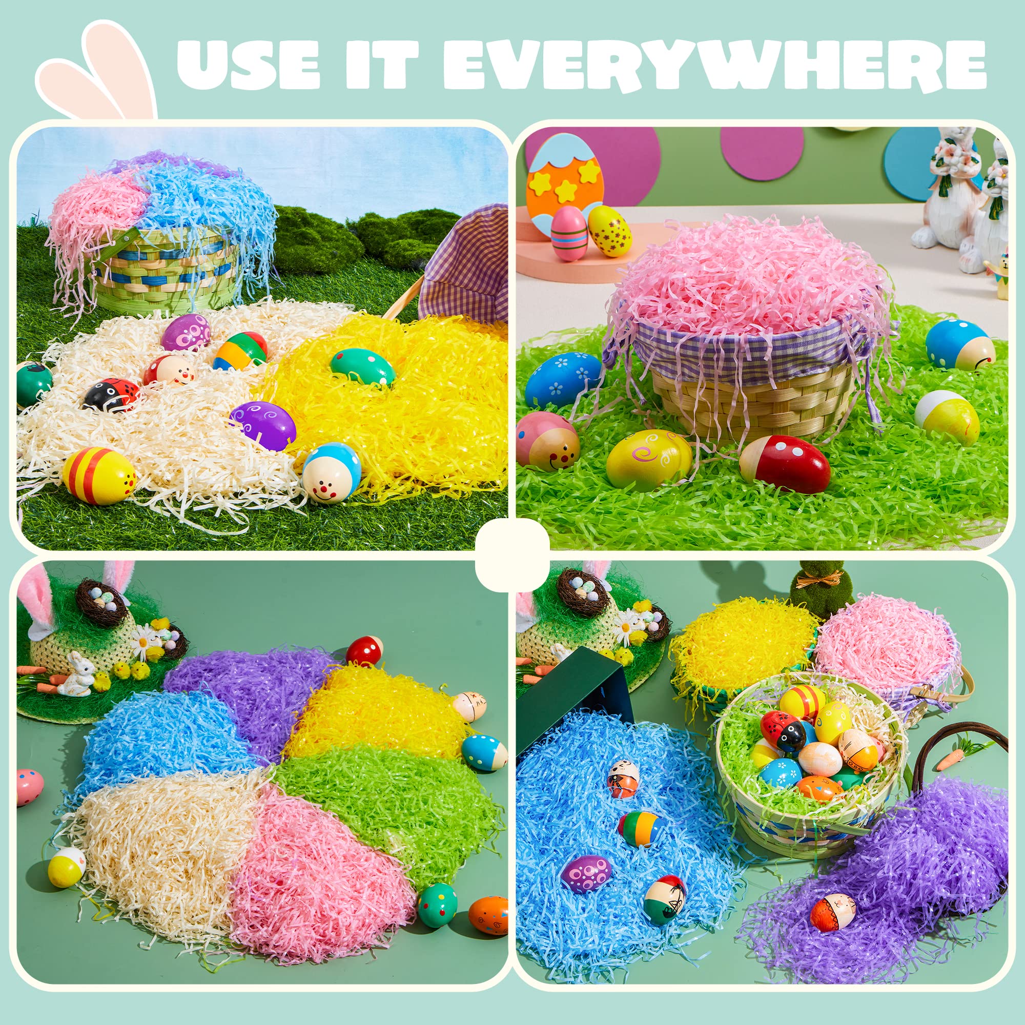 JOYIN 0.75LB Easter Plastic Grass - 6 Colors Shred Filler - Image 7
